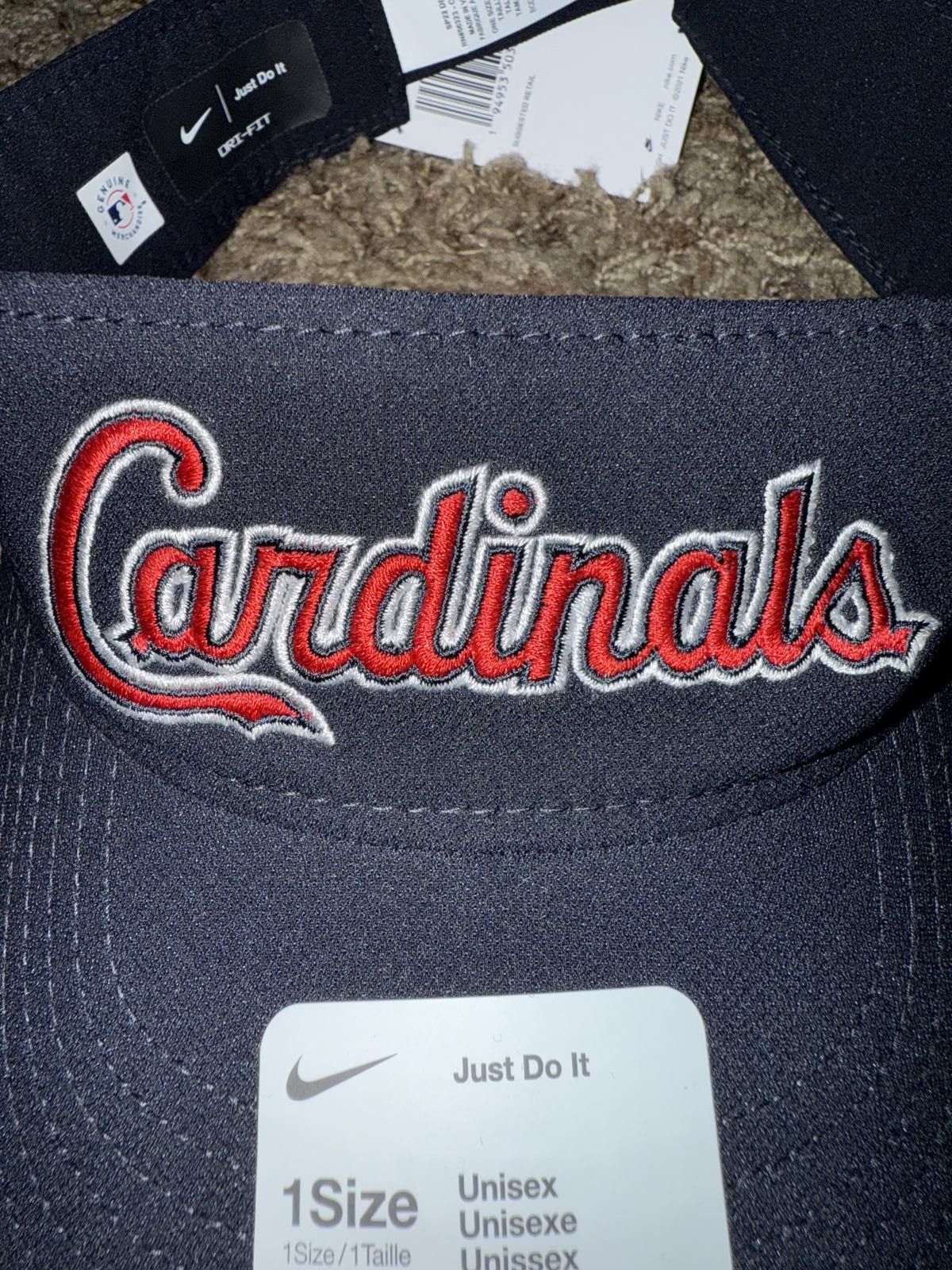 Nike Nike Men's Navy St. Louis Cardinals Wordmark Performance Adjustable Visor Size ONE SIZE - 7 Thumbnail