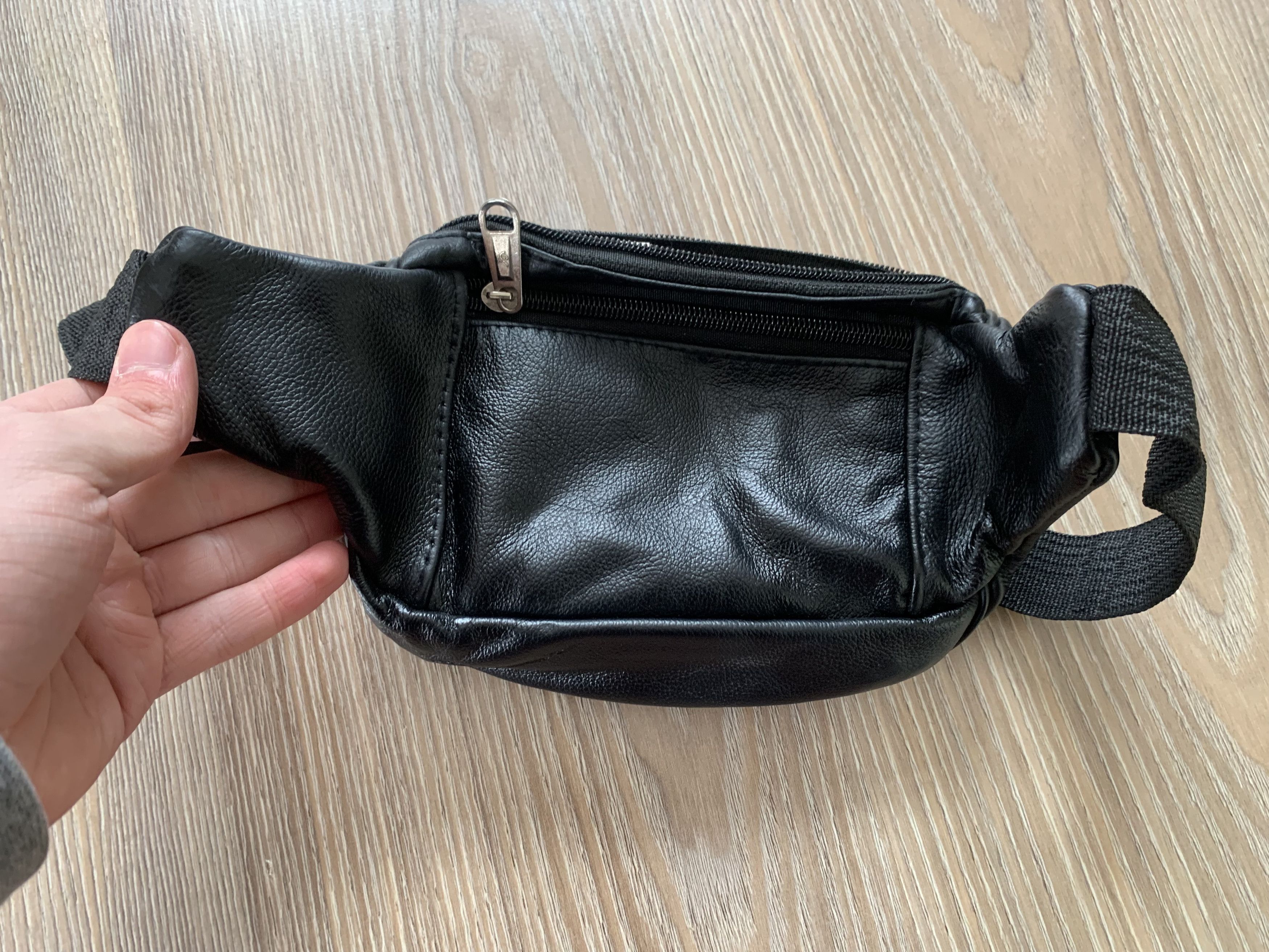 Handmade Black Leather Waist Bag Size ONE SIZE - 3 Thumbnail