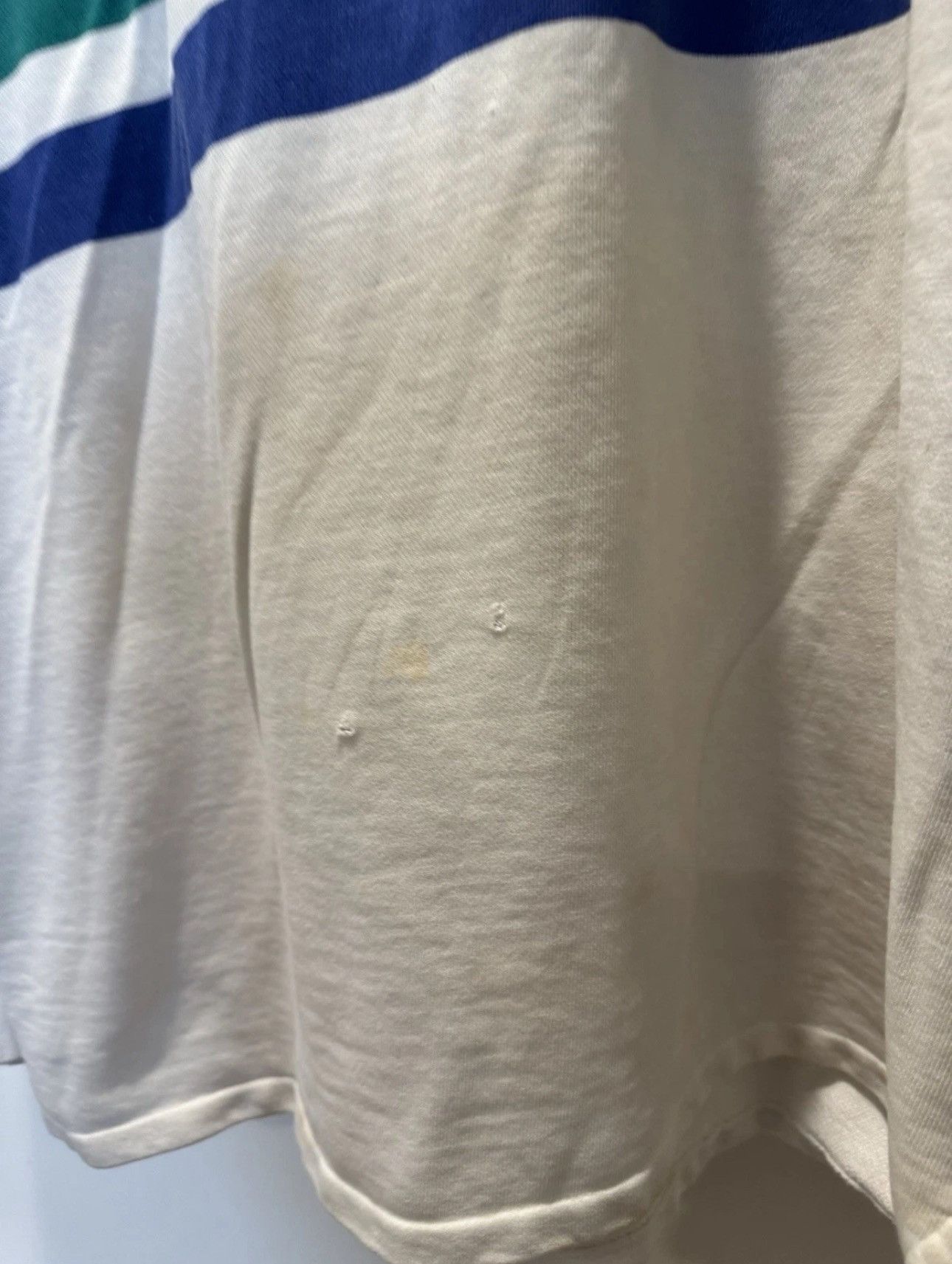 Gap VTG Gap Rugby Polo Shirt L Distressed White Green Faded Size US L / EU 52-54 / 3 - 3 Thumbnail