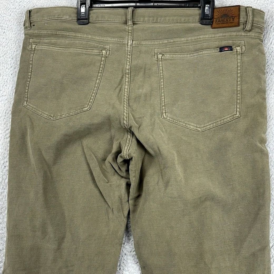 Faherty Faherty Straight Jeans Mens 40 Olive Green 5 Pocket Denim Pants Straight Leg 33 Inseam Regular Waist 40 Size US 40 / EU 56 - 3 Thumbnail