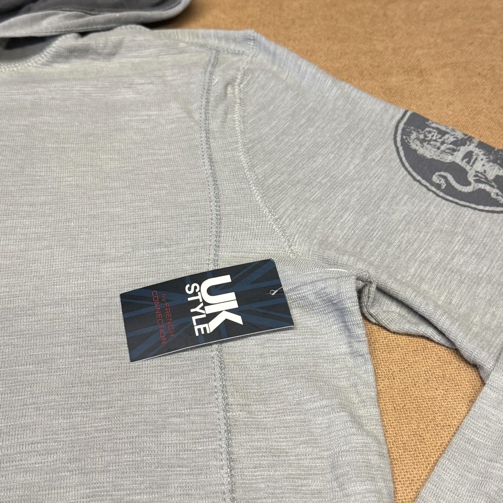 French Connection UK Style By French Connection Mens Large Gray Henley Pullover Hoodie Logo Size US L / EU 52-54 / 3 - 3 Thumbnail