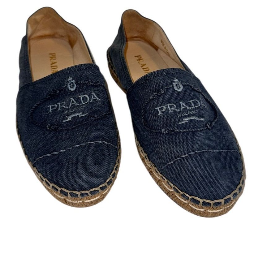 Prada Prada Logo Blue Denim Espadrilles Size 37 Designer Authentic Size US 6.5 / IT 36.5 - 1 Thumbnail