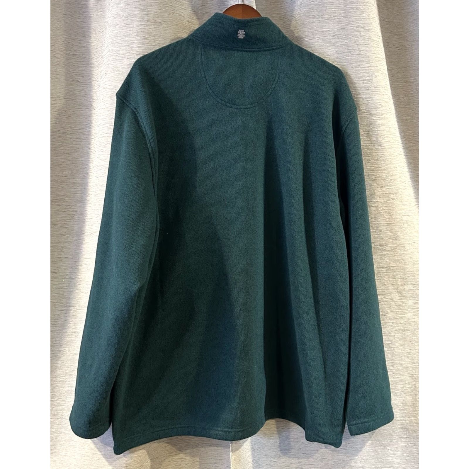 Izod IZOD Men's Sweater Pullover 2XL Green Fleece Cotton Classic Preppy Quarter Zip Pullover Shirt Mens Size US XXL / EU 58 / 5 - 4 Thumbnail