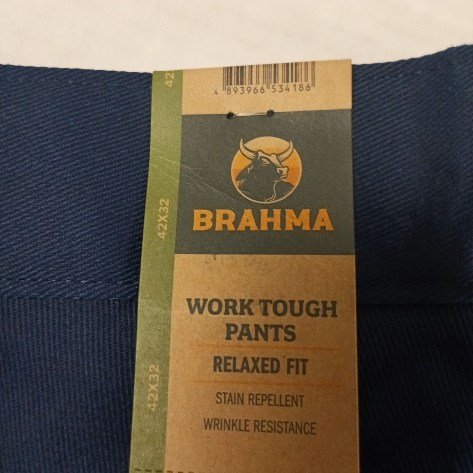 Other Brahma Men's Work Tough Pants Size 42x32 Blue Relaxed Fit Size US 42 / EU 58 - 2 Thumbnail