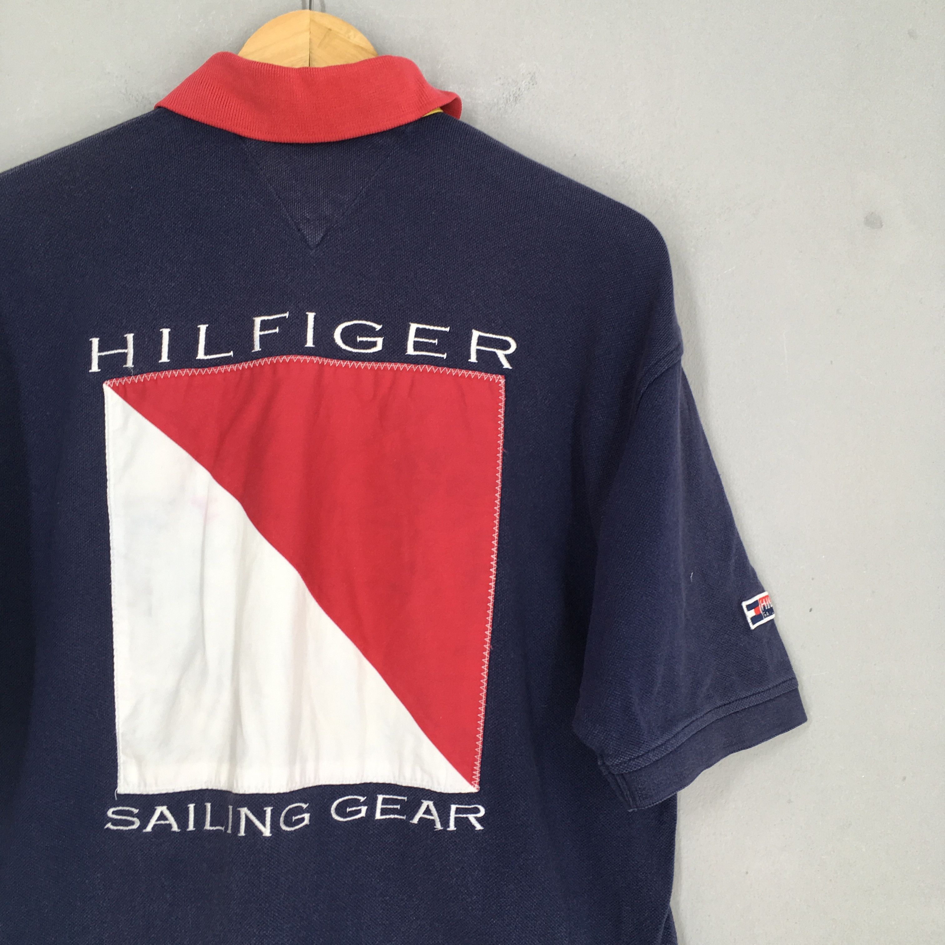 Tommy Hilfiger × Vintage Vintage 90's Tommy Hilfiger Sailing Gear Polo Shirt Medium Size US M / EU 48-50 / 2 - 9 Thumbnail