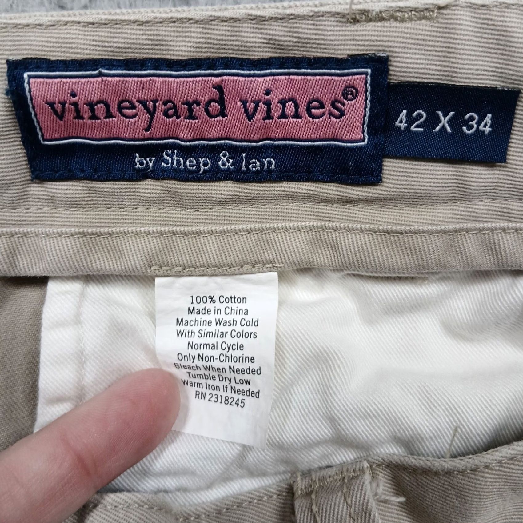 Vineyard Vines Vineyard Vines Chino Pants Beige 100% Cotton 42x34 Pre-owned Size US 42 / EU 58 - 5 Thumbnail
