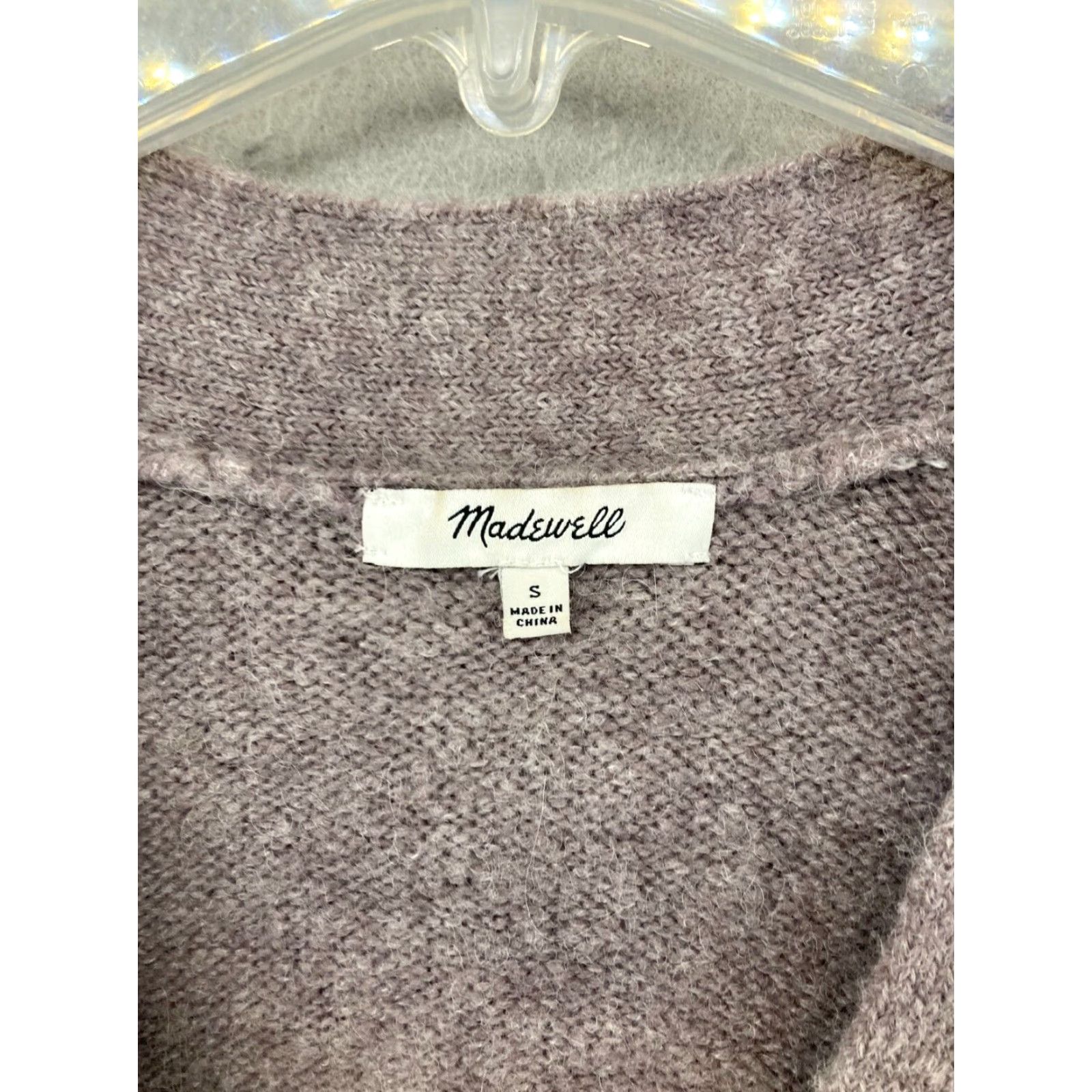 Madewell Madewell Women's Cardigan Sweater Small Purple Wool Blend Long Sleeve V-Neck Double Button Classic Fall Winter Casual Business Size S / US 4 / IT 40 - 5 Thumbnail
