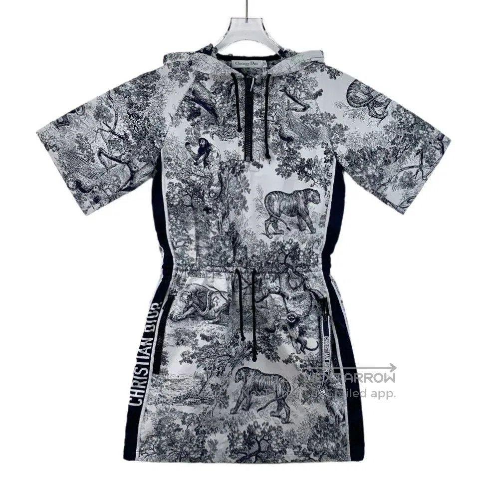 Dior dior color-blocked animal print hooded dress. Size US 34 / EU 50 - 1 Thumbnail