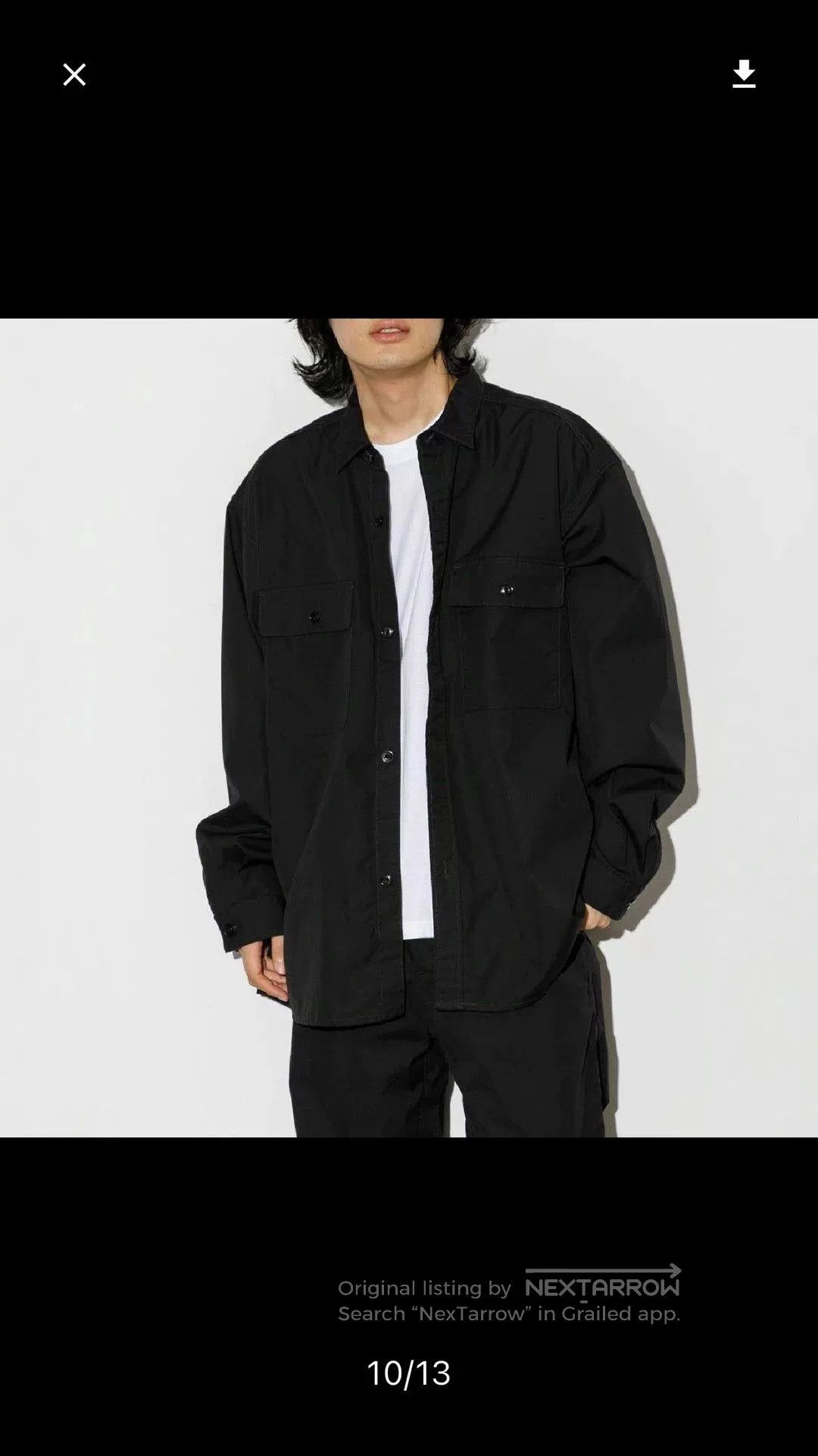 Nanamica Black Utility Light Wind Shirt. Size US M / EU 48-50 / 2 - 4 Thumbnail