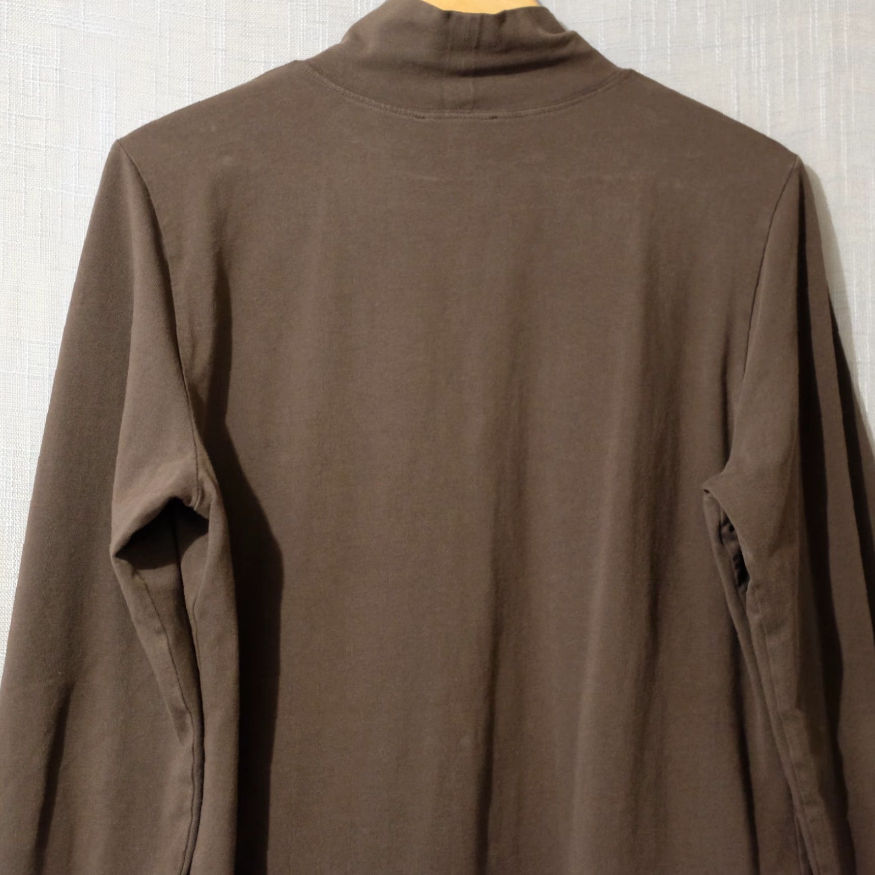 Vintage Skyr Brown Women's XL Mock Neck Pima Cotton Longsleeve Top Stretch Shirt Size XL / US 12-14 / IT 48-50 - 6 Thumbnail