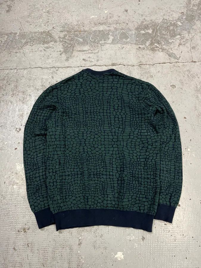 Emporio Armani 2010s Emporio Armani Dark Green Crocodile Effect Wool Sweater Size US M / EU 48-50 / 2 - 7 Thumbnail