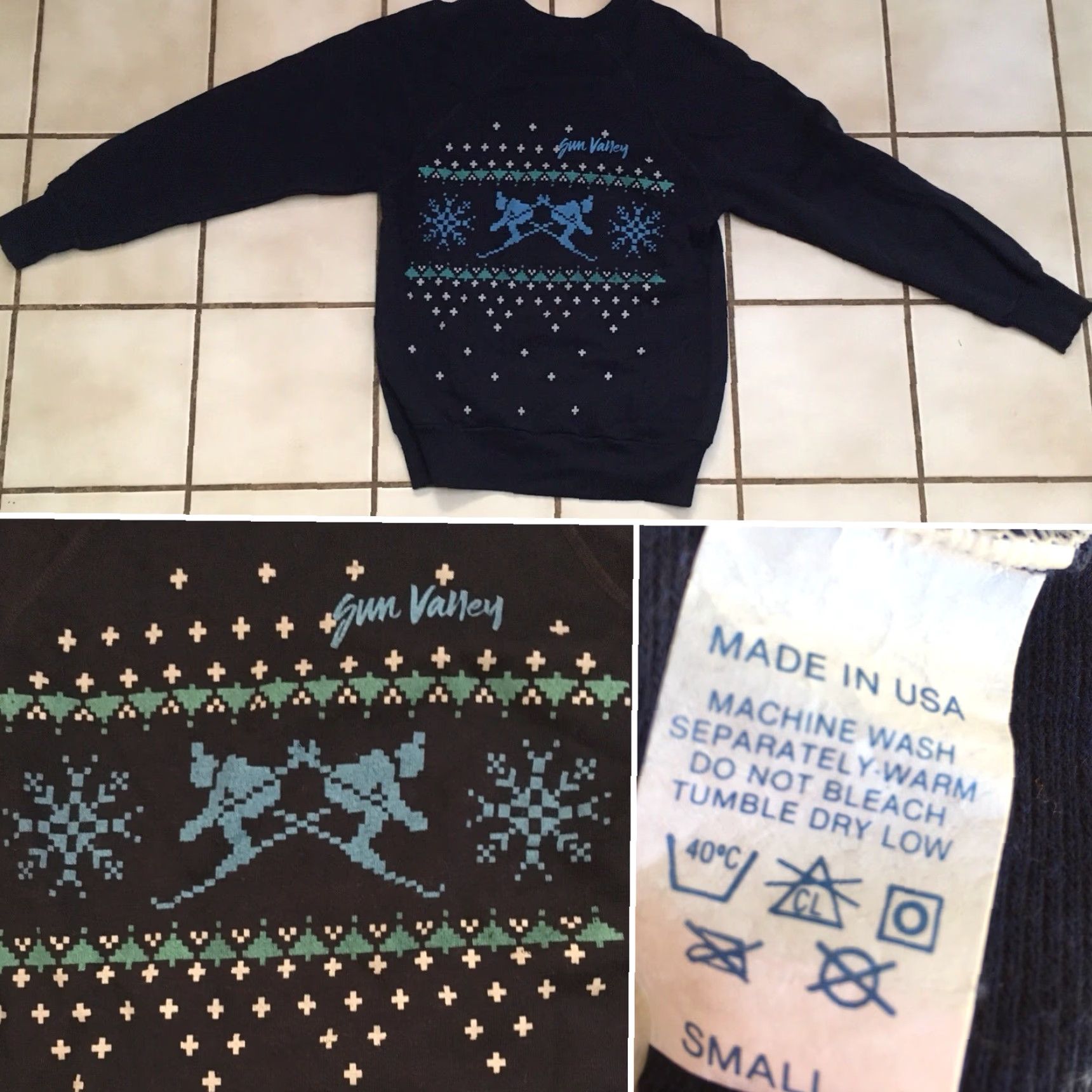 Vintage VINTAGE Unbranded Raglan Sweatshirt Sun Valley Graphic Sweatshirt Size S Men Blue Skiing Winter Snow Graphics Crew Neck Long Sleeve Size US S / EU 44-46 / 1 - 5 Thumbnail