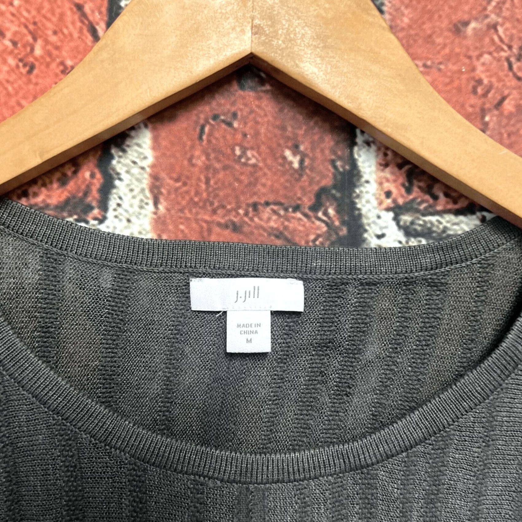 J. Jill J. Jill Blouse Womens Medium Green Knit Linen Blend Size M / US 6-8 / IT 42-44 - 2 Thumbnail