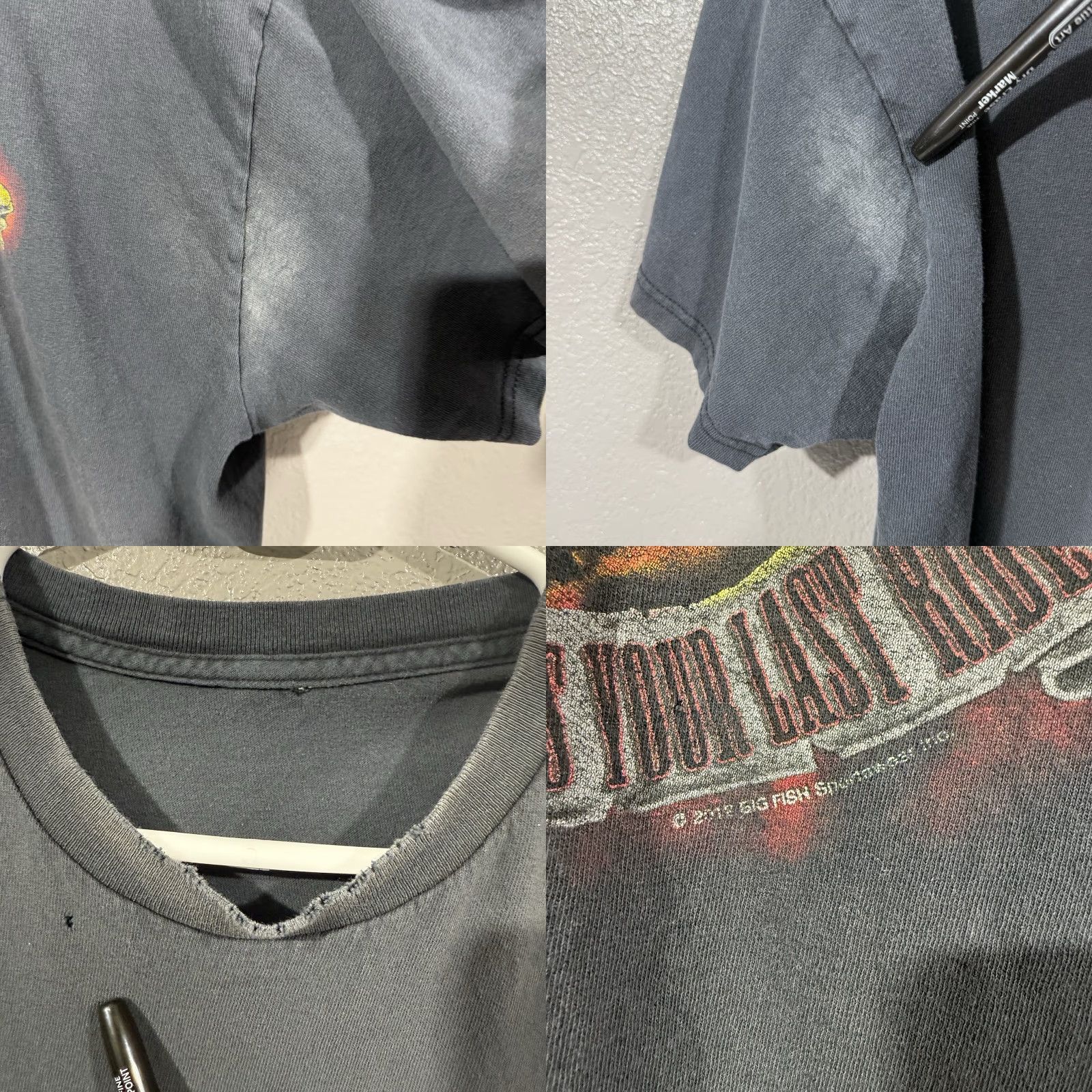 Vintage VINTAGE Biker T Shirt Gray Reaper Men L Size US L / EU 52-54 / 3 - 8 Thumbnail