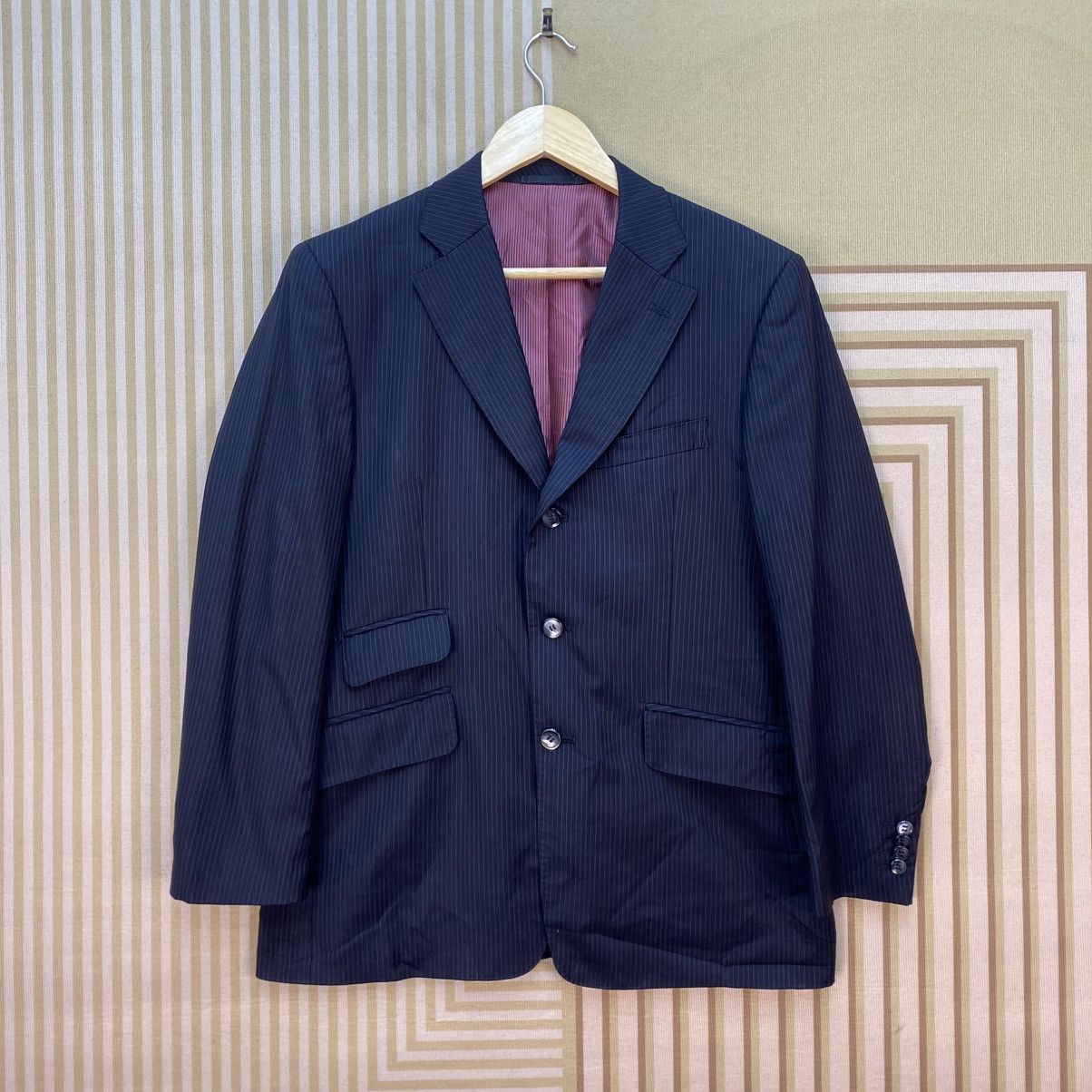 Loro Piana 🫶Vintage loro Piana Stripe Down Blazer Jacket Size US M / EU 48-50 / 2 - 1 Thumbnail