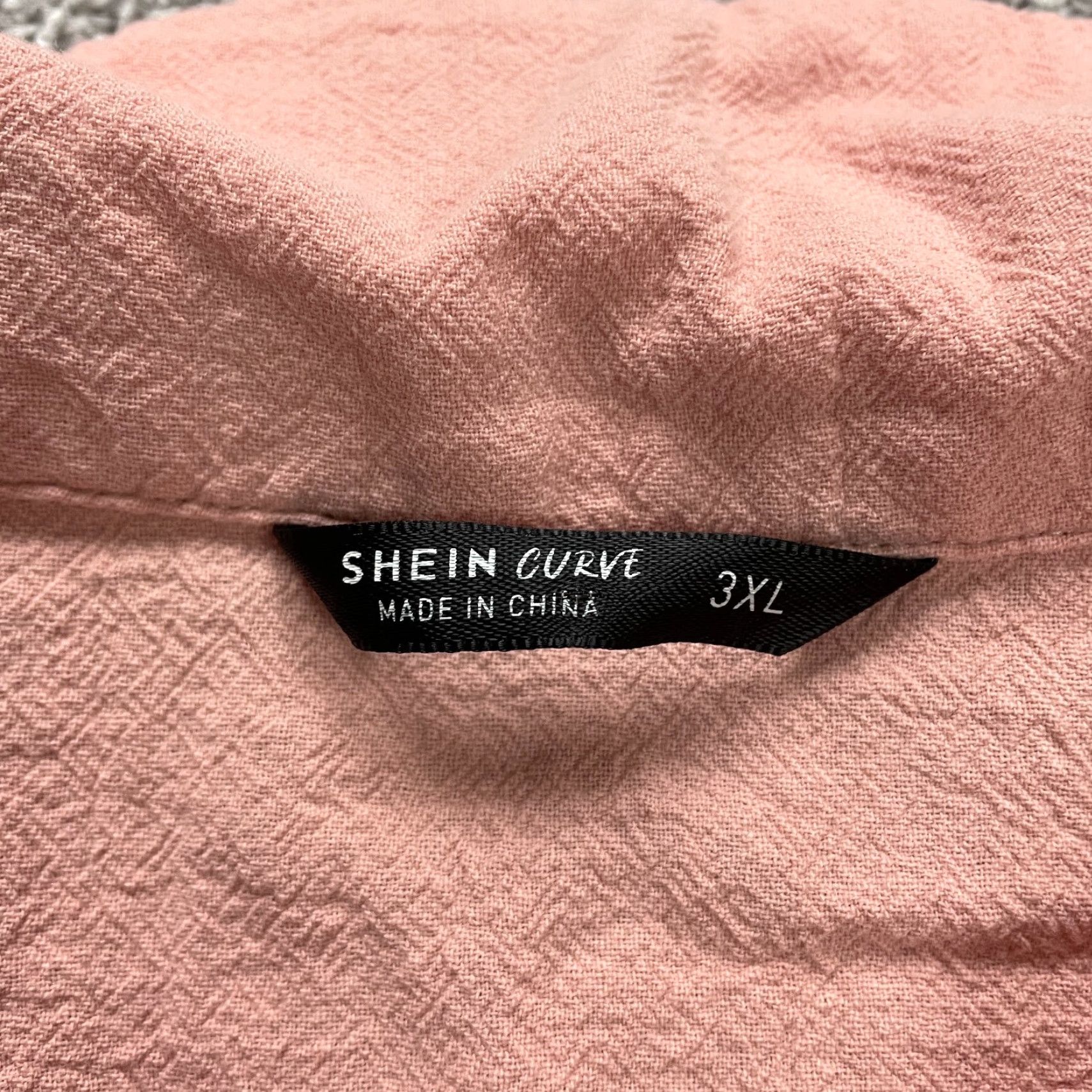 Shein SHEIN Curve Plus Size 3XL Pink Cropped Button Down Blouse Casual Short Sleeve Cotton Womens Size XXL / US 16-18 / IT 52-54 - 4 Thumbnail