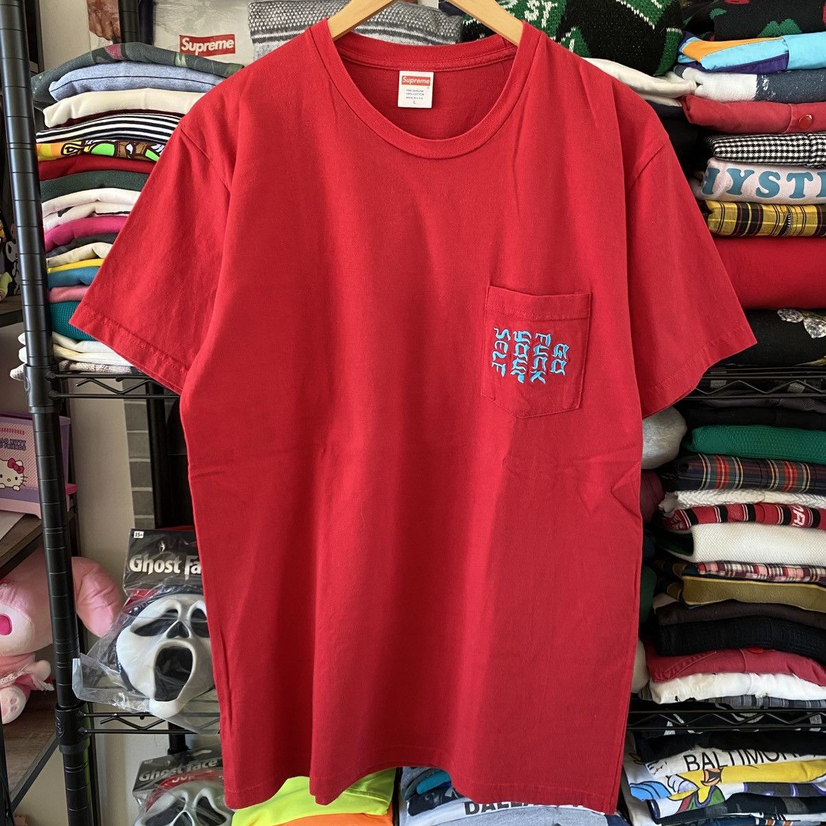 Supreme Supreme Go F*ck Yourself Pocket T-Shirt Red 2017 Designer Size US L / EU 52-54 / 3 - 1 Thumbnail