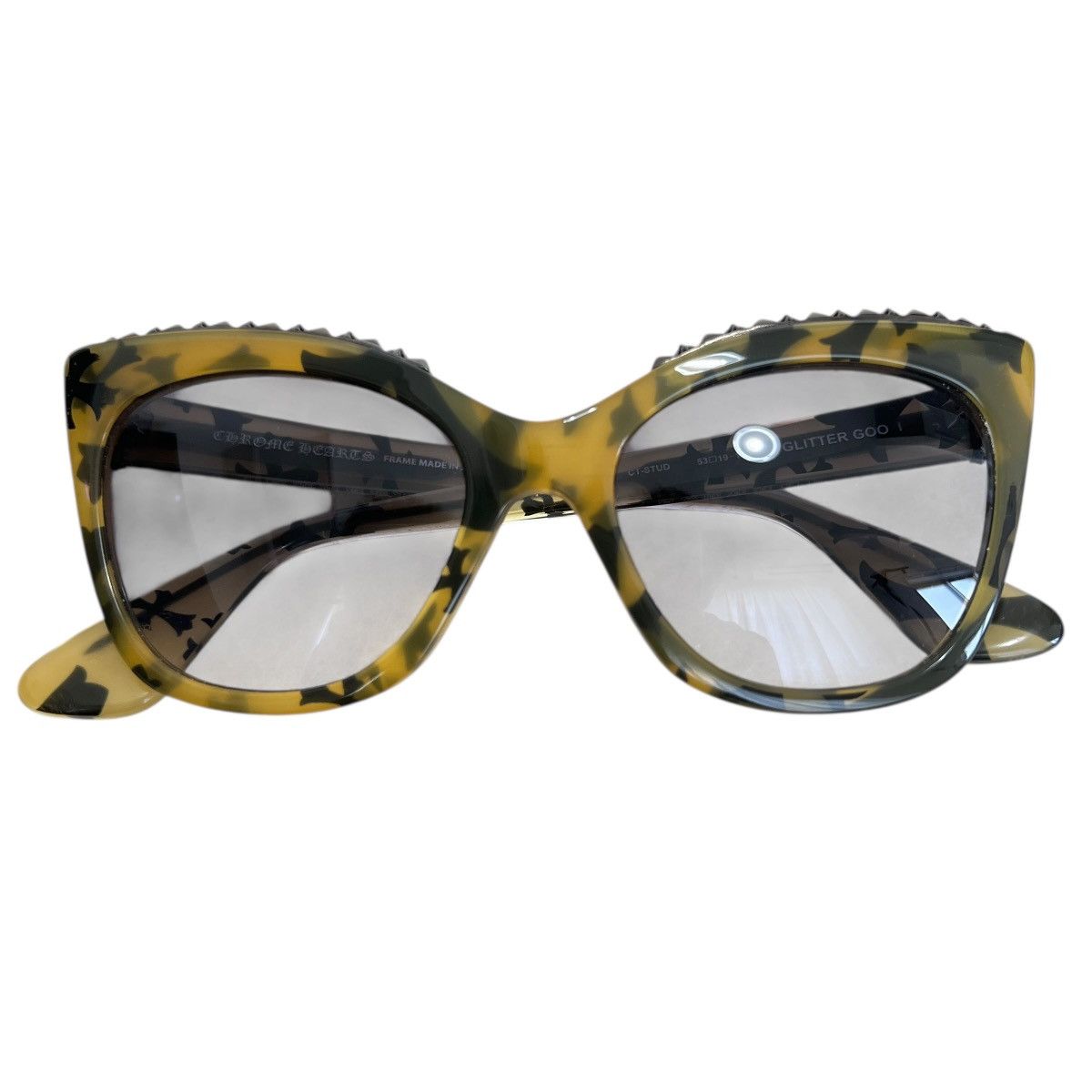 Chrome Hearts CHROME HEARTS "GLITTER GOO" Beige Cross Pattern Sunglasses Size ONE SIZE - 3 Thumbnail