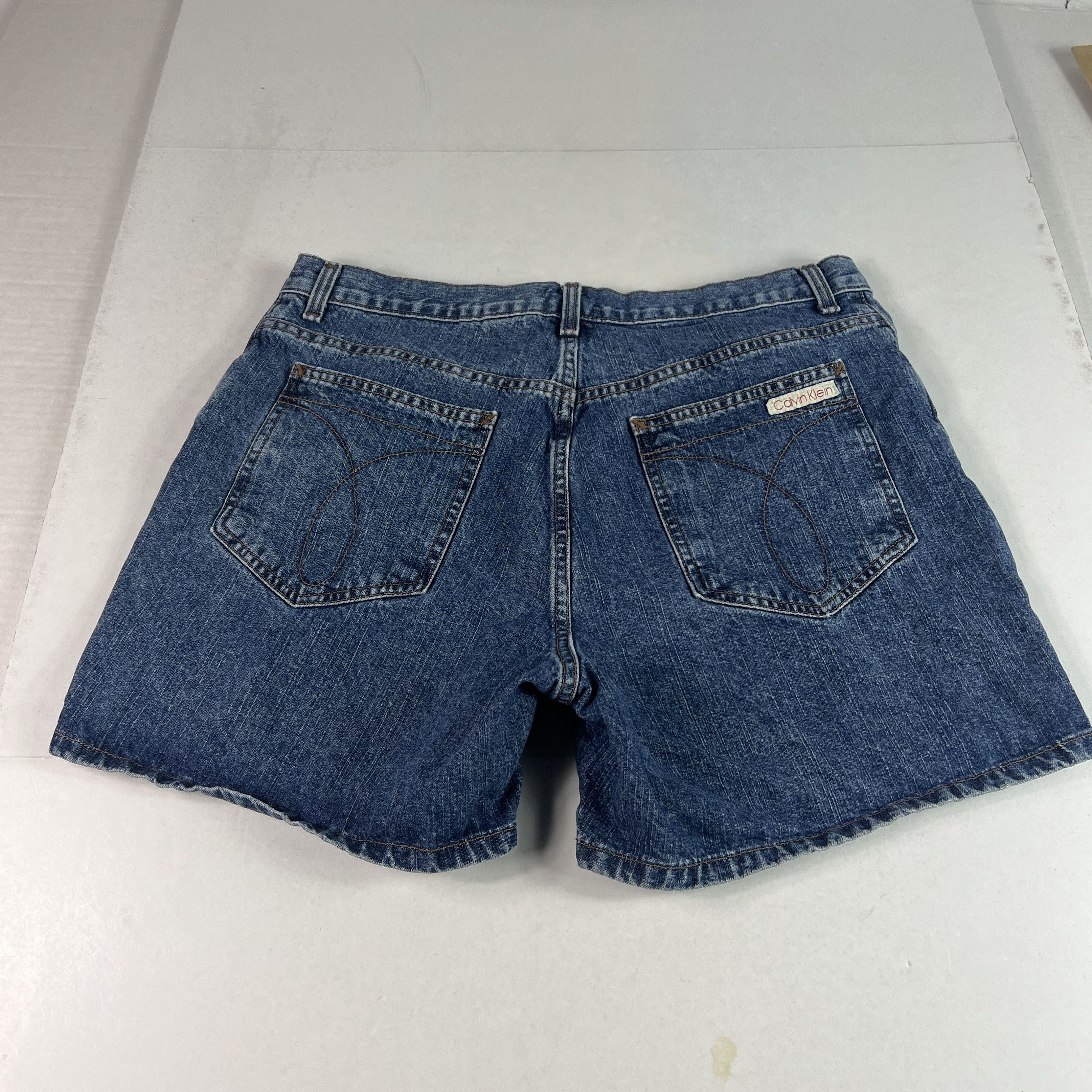 Calvin Klein Y2K Calvin Klein Shorts High Rise Blue Denim Jorts No Tags Size 34" / US 12 / IT 48 - 7 Thumbnail