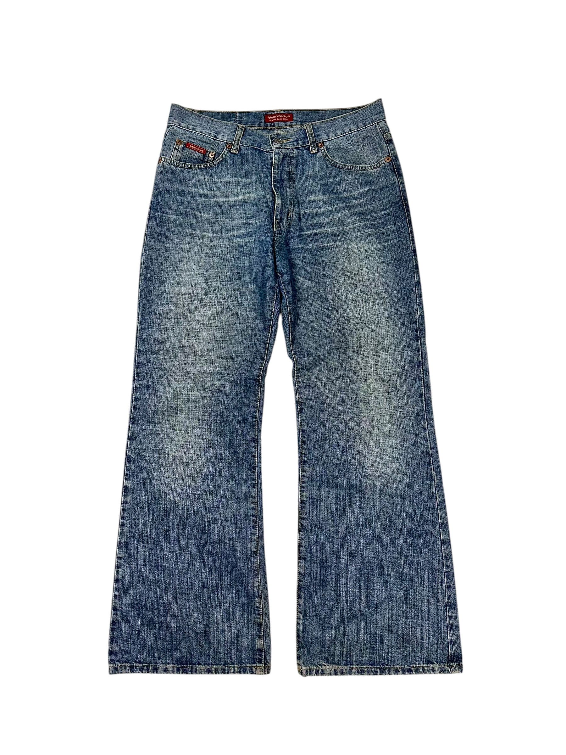 Japanese Brand × Vintage Vintage y2k Baggy Flare Denim Pants Jeans Bootcut Mudwash Size US 31 - 6 Thumbnail