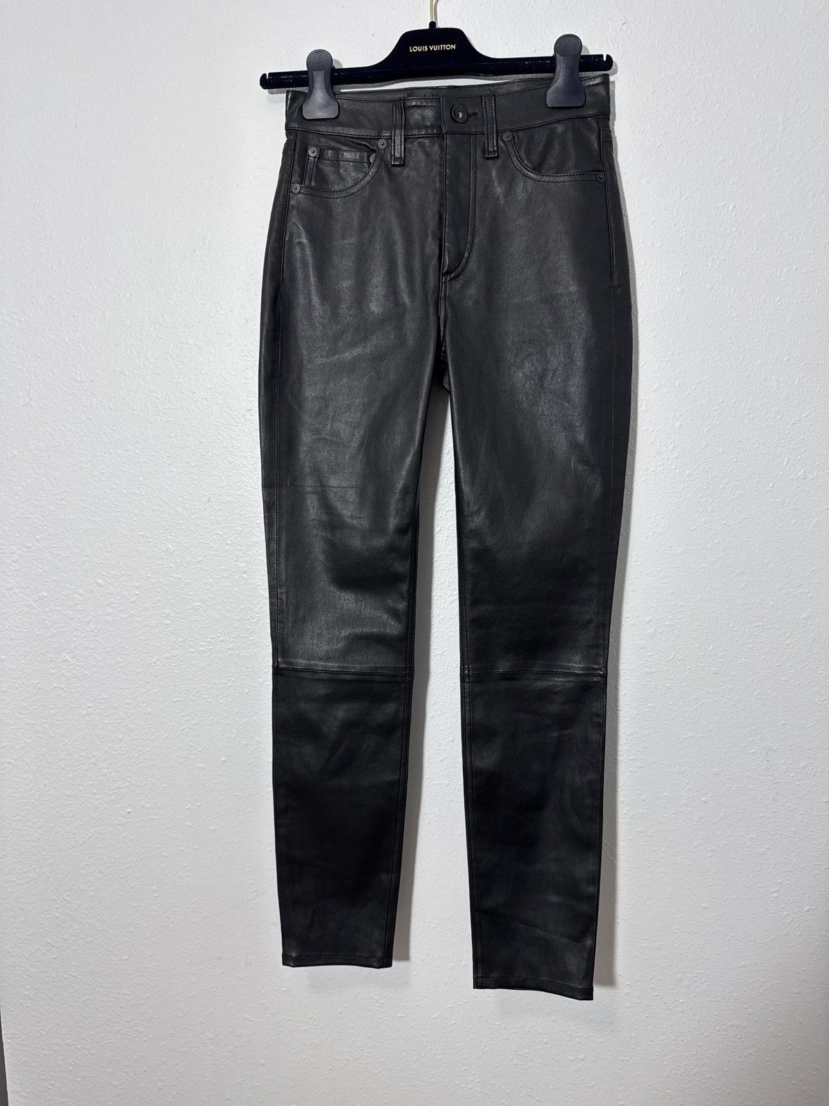 Rag & Bone EUC Rag & Bone Lambskin Leather Skinny Pants in Black Size 23" - 6 Thumbnail