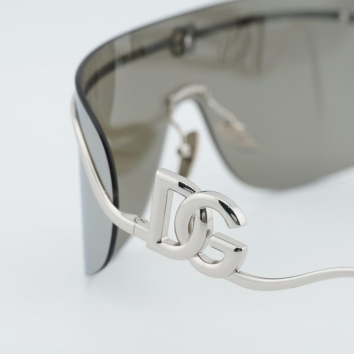NEW Dolce Gabbana DG2320 Silver Mirror Shield Sunglasses $646 DG2320 Sunglasses - Dolce & Gabbana Authorized Retailer  main image 3
