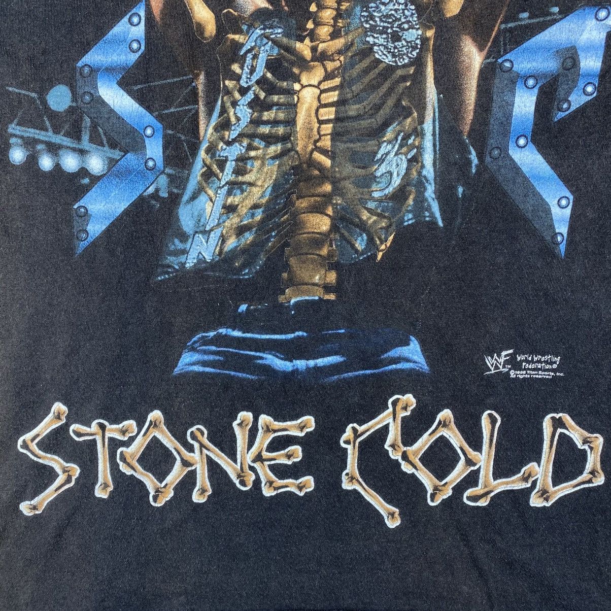 Vintage Vintage 90's STONE COLD WWF Graphic Crazy Sunfaded Tee Size US M / EU 48-50 / 2 - 5 Thumbnail