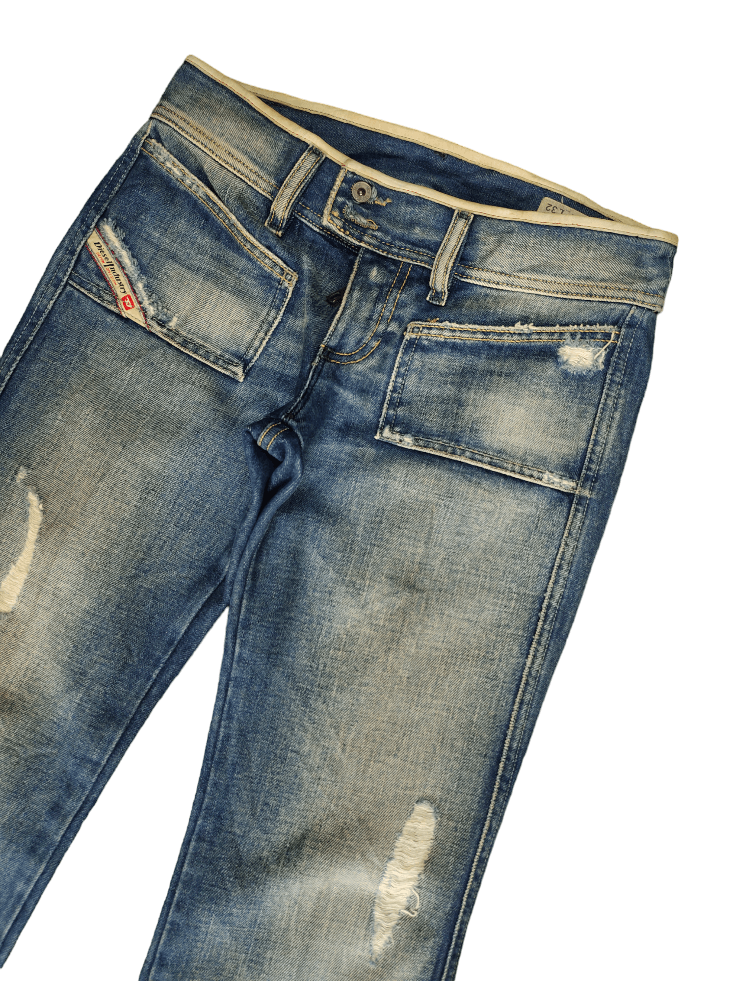 Diesel Flare Jeans Diesel Distress Faded Boot Cut Y2k Low Rise Size US 27 - 4 Thumbnail