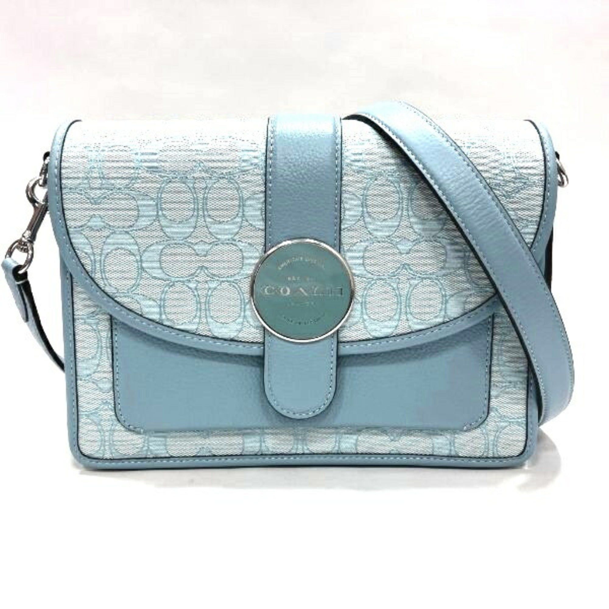image of Coach Signature Ronnie C8307 Canvas Bag Shoulder Ladies in Black, Women's