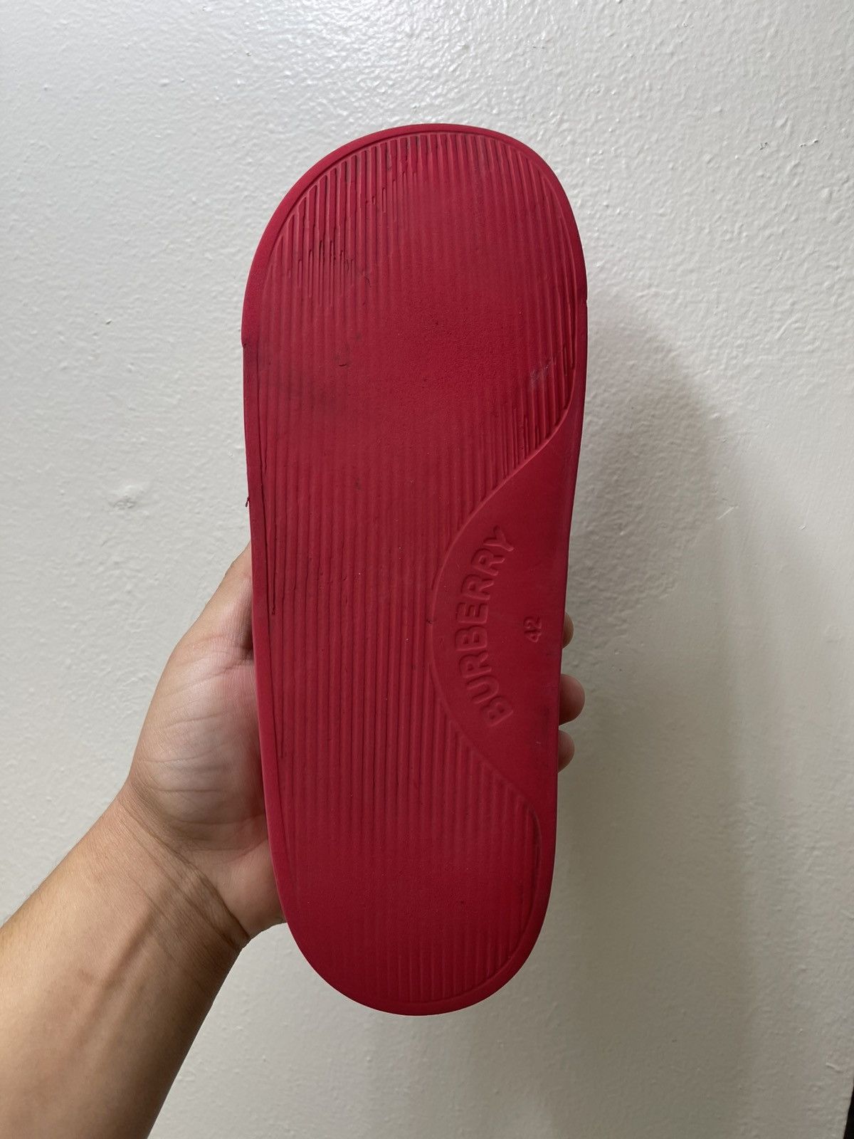 Burberry Burberry Men Slides “Bright Red” Size 9 In Men/ 42 EU Size US 9 / EU 42 - 7 Thumbnail