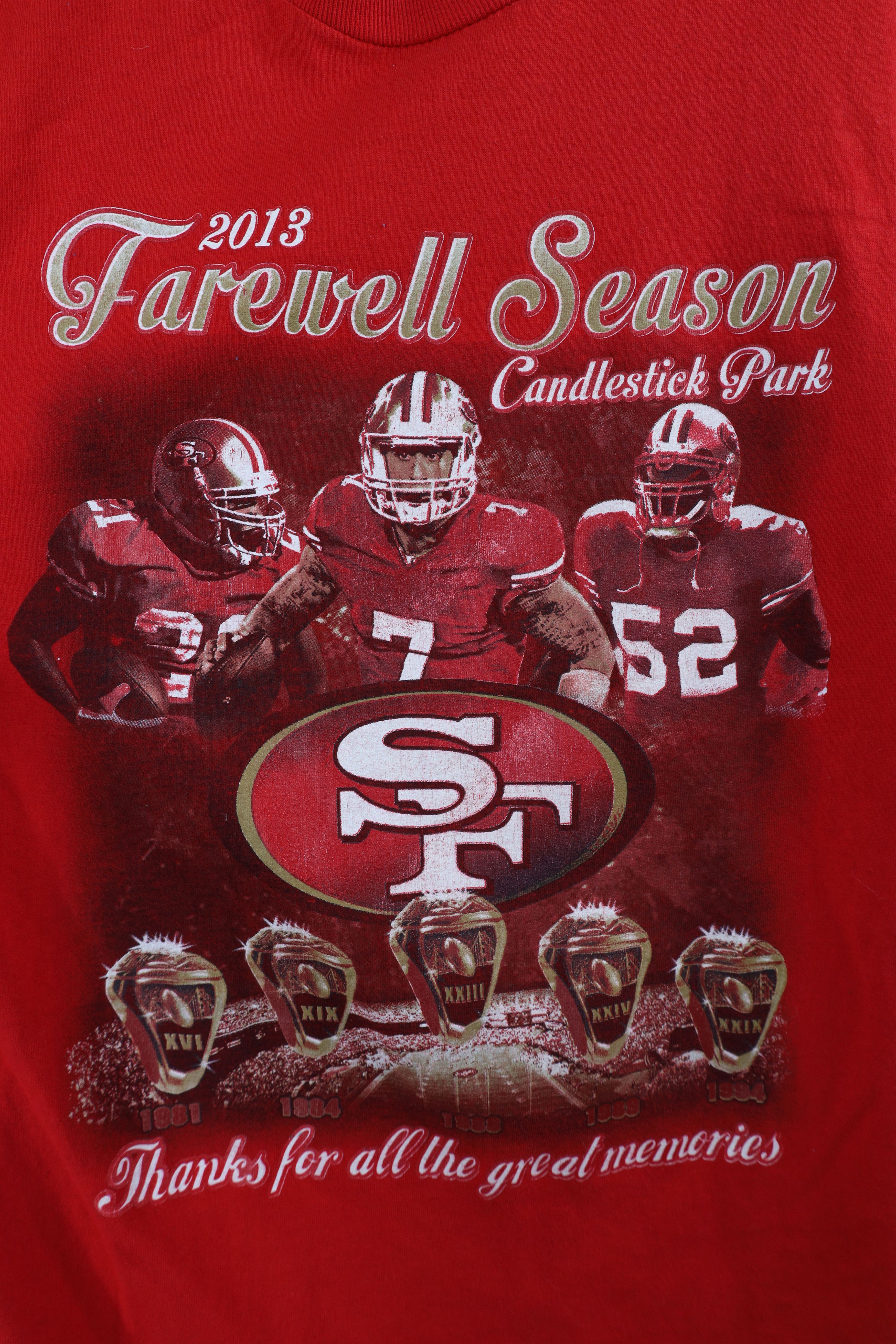 Vintage Vintage Y2K 2013 Farewell Season San Francisco 49ers T-Shirt Size US L / EU 52-54 / 3 - 4 Thumbnail
