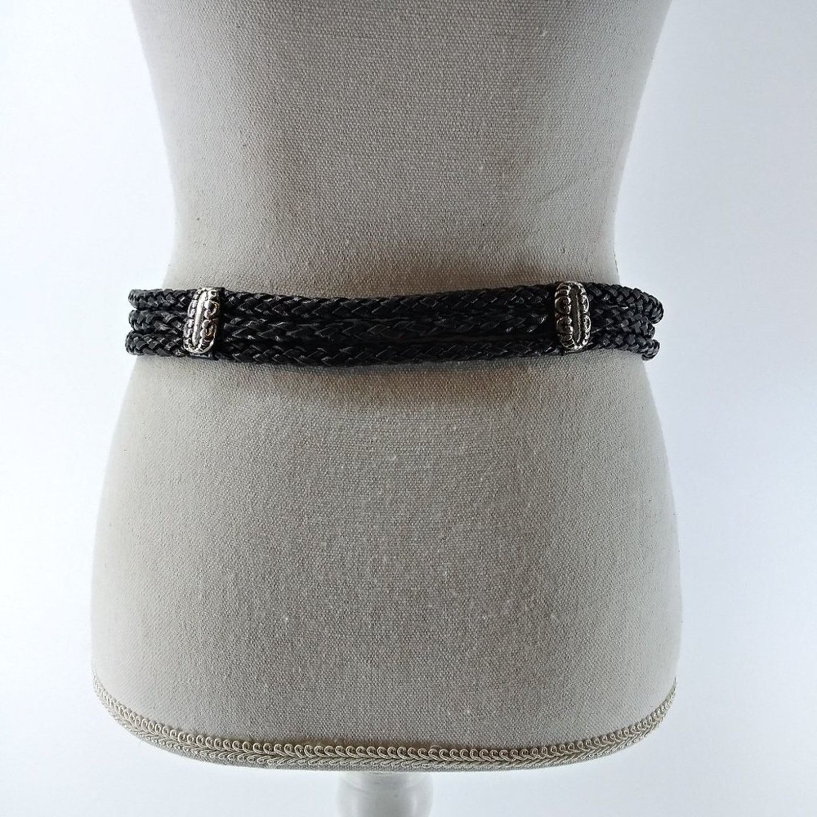 Vintage Women's Braided Triple Rope & Hardware Leather Belt S Size ONE SIZE - 11 Thumbnail