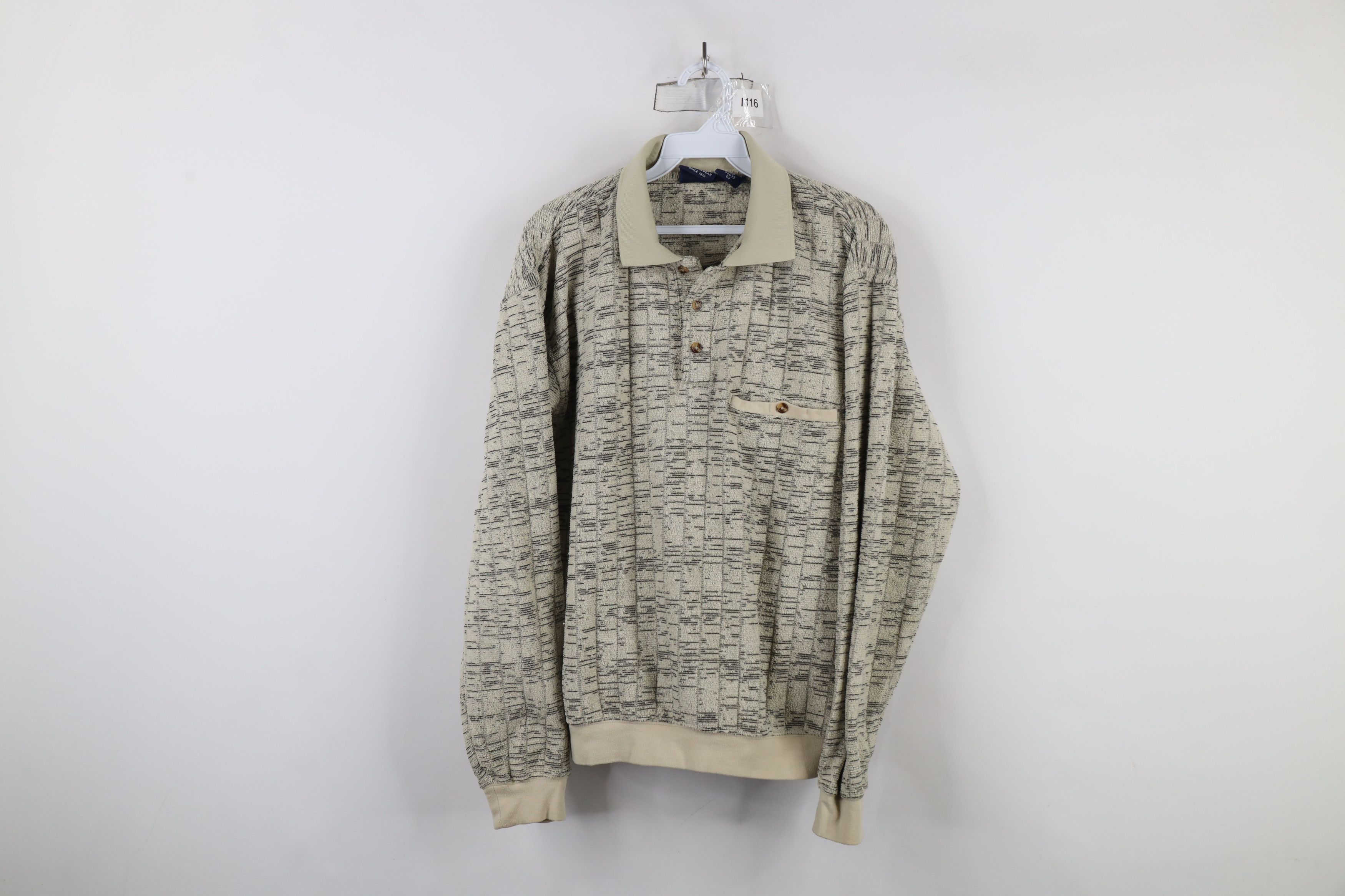 Vintage Vintage 90s Streetwear Fleece Collared Pullover Sweater Size US M / EU 48-50 / 2 - 1 Thumbnail