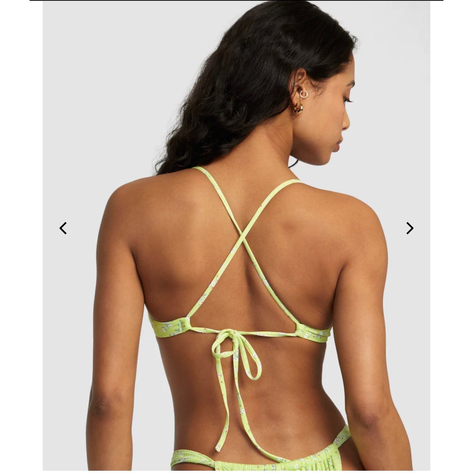 RVCA RVCA Itty Crossback Neon Green Bikini Top Women’s Sz S/8 NWT Size S / US 4 / IT 40 - 2 Thumbnail