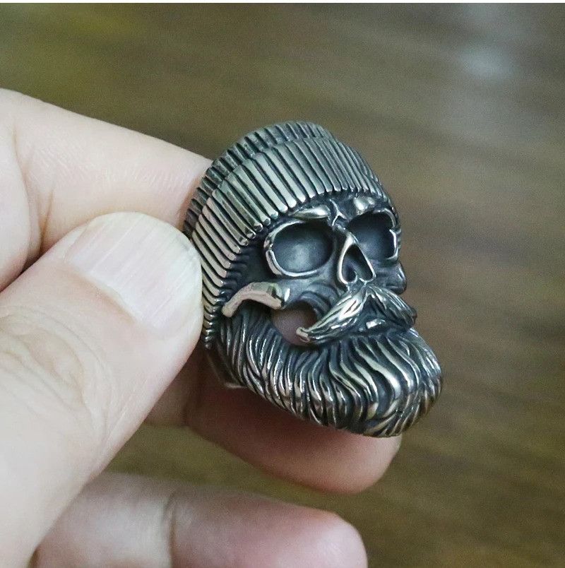 Vintage Big Beard Wear Hat Skull Ring Size ONE SIZE - 1 Thumbnail