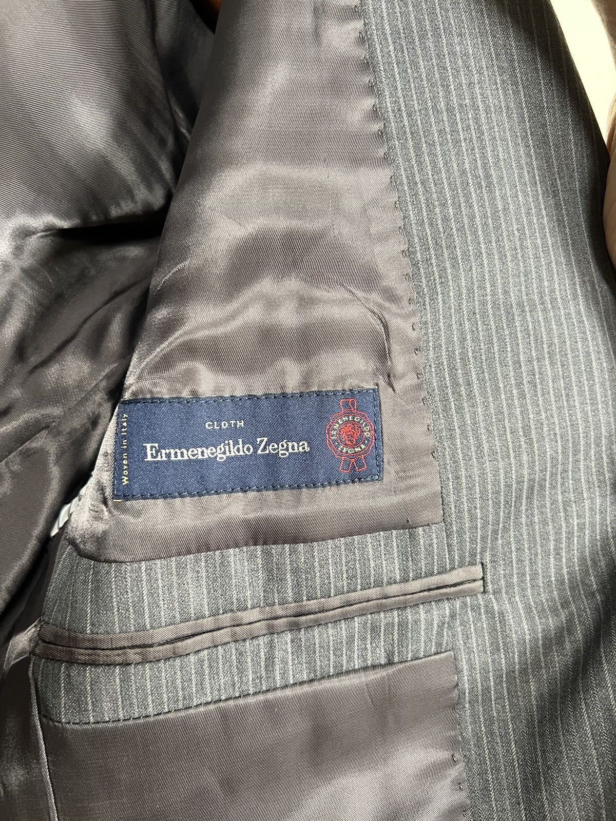 Ermenegildo Zegna Grey Striped Vintage Ermenegildo Zegna Blazer Size 38R - 6 Thumbnail