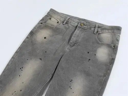 Jean Street ink-splashed washed loose wide-leg flared jeans Size US 32 / EU 48 - 5 Thumbnail