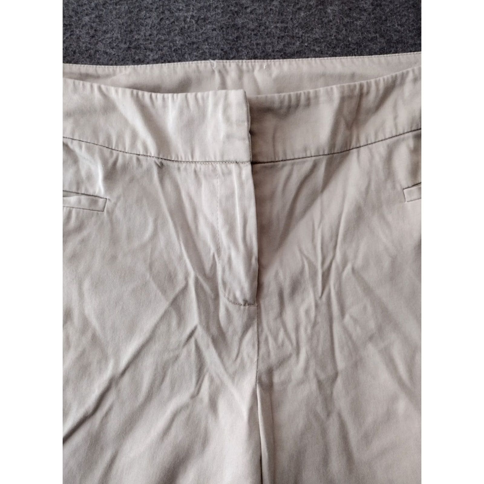 Vintage New Directions Beige Capri Pants 10P Petite Cotton Blend Flat Front Casual Party/Cocktail Womens 10P Beige Capri Pants (Capri) Size 32" / US 10 / IT 46 - 3 Thumbnail