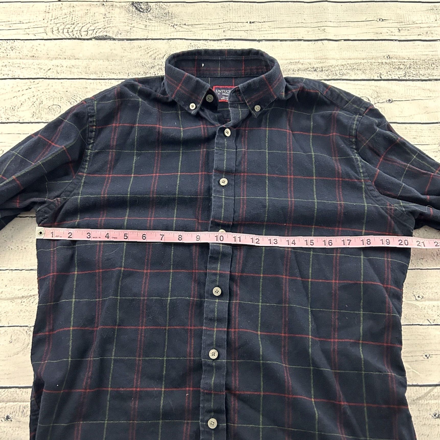 UNTUCKit UNTUCKit Plaid Flannel Long Sleeve Button-Up Shirt Mens M Blue Size US M / EU 48-50 / 2 - 4 Thumbnail