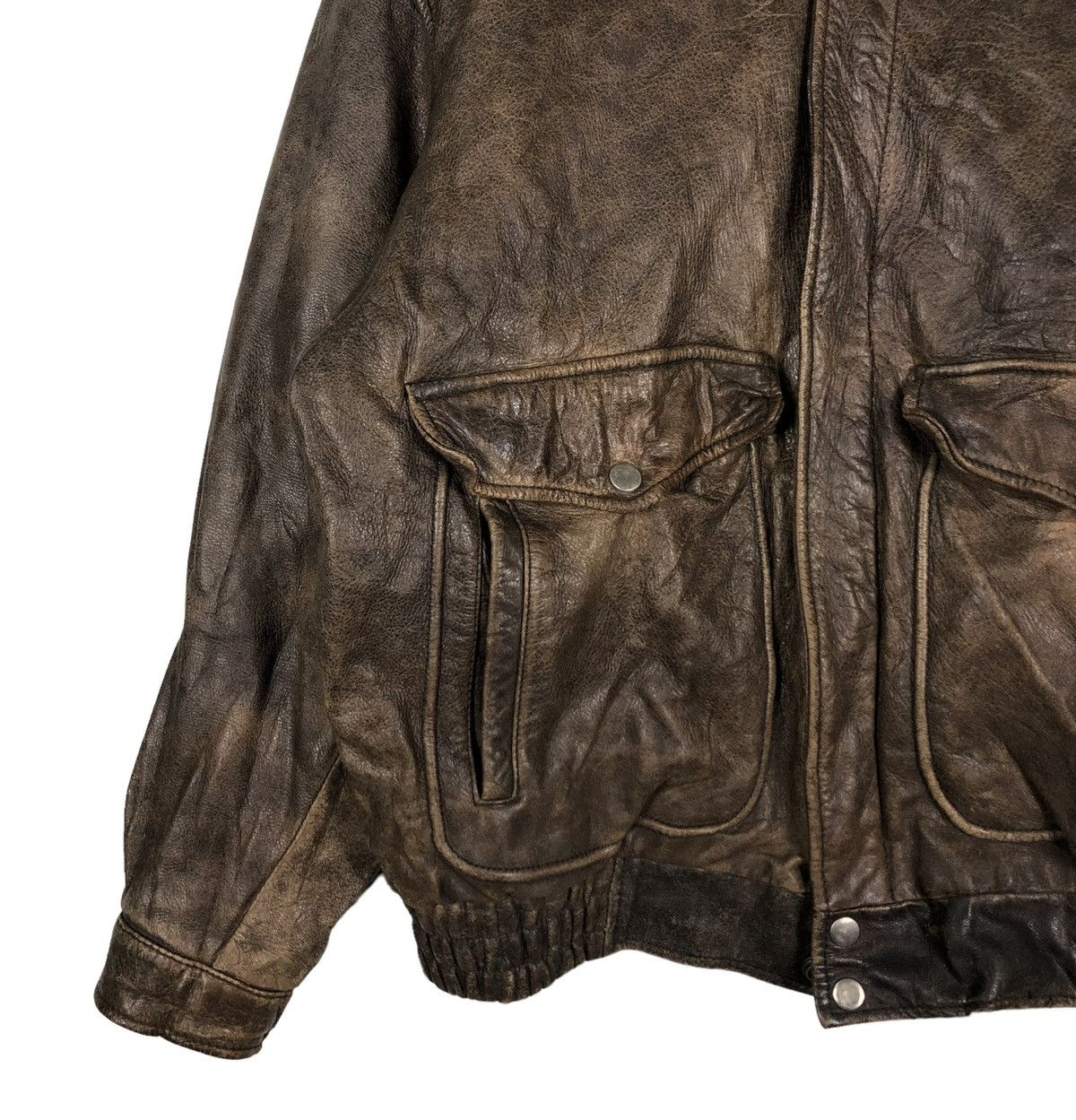 Japanese Brand 🔥VINTAGE FLY BOMBER LEATHER JACKET FOX-TROT JAPAN MADE Size US M / EU 48-50 / 2 - 6 Thumbnail