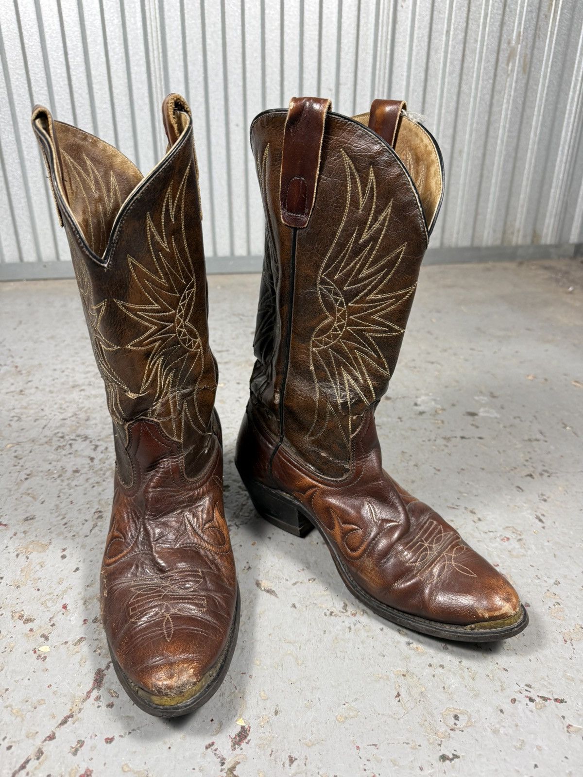 Boulet 80s Vintage Boulet Boots Canada Cowhide Cowboy Bootd Size US 9.5 / EU 42-43 - 10 Thumbnail