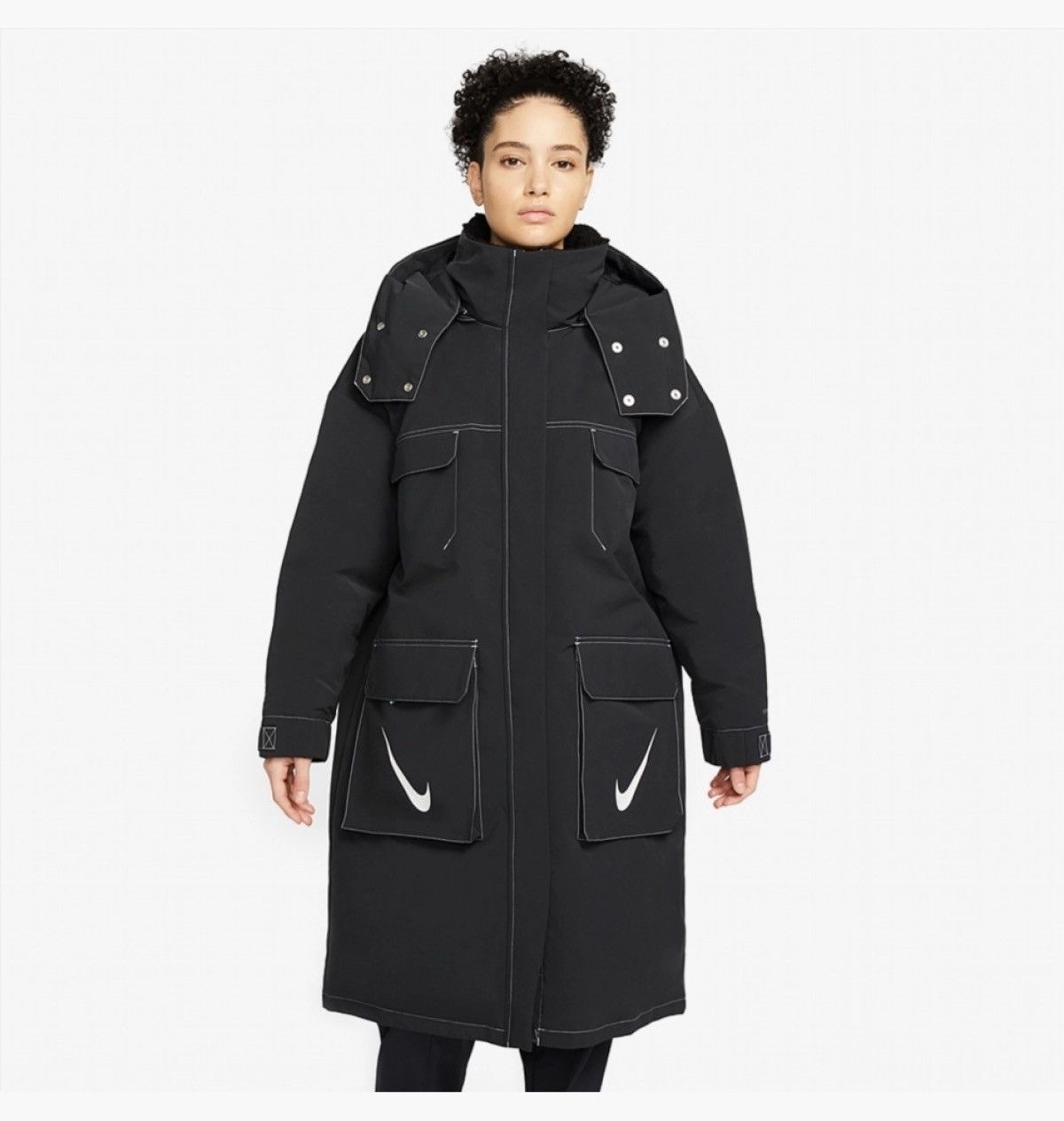 Nike New Nike Storm-fit Swoosh Hooded Parka Black Rare S Size S / US 4 / IT 40 - 4 Thumbnail