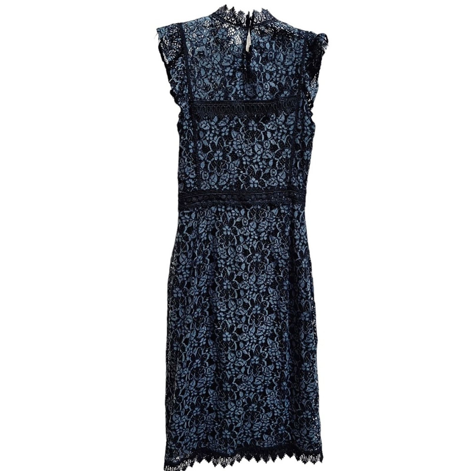 Zara green black contrasting lace dress size Large