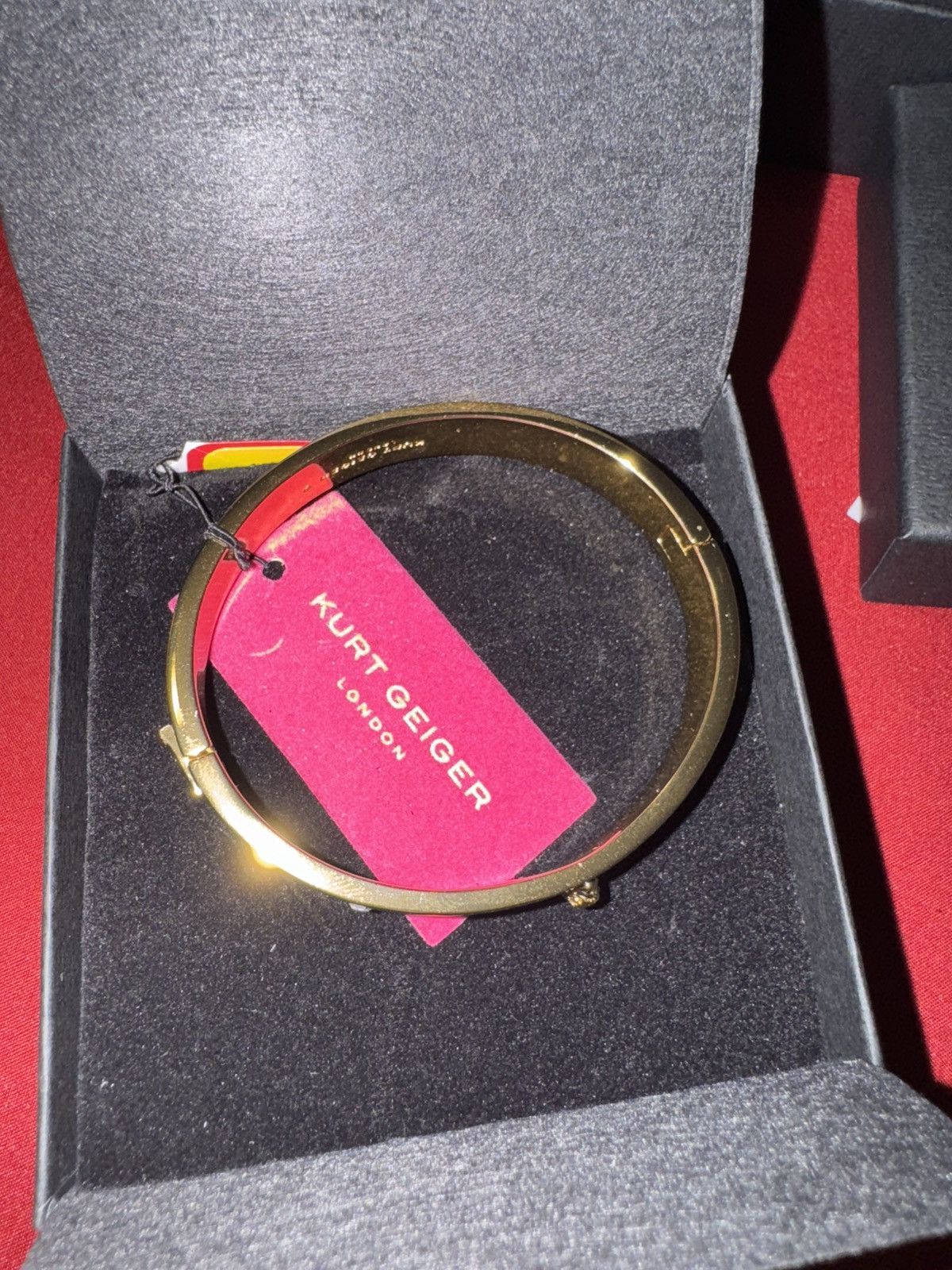 Kurt Geiger Kurt Geiger London Crystal Hinge Bangle Gold Tone Size ONE SIZE - 3 Thumbnail