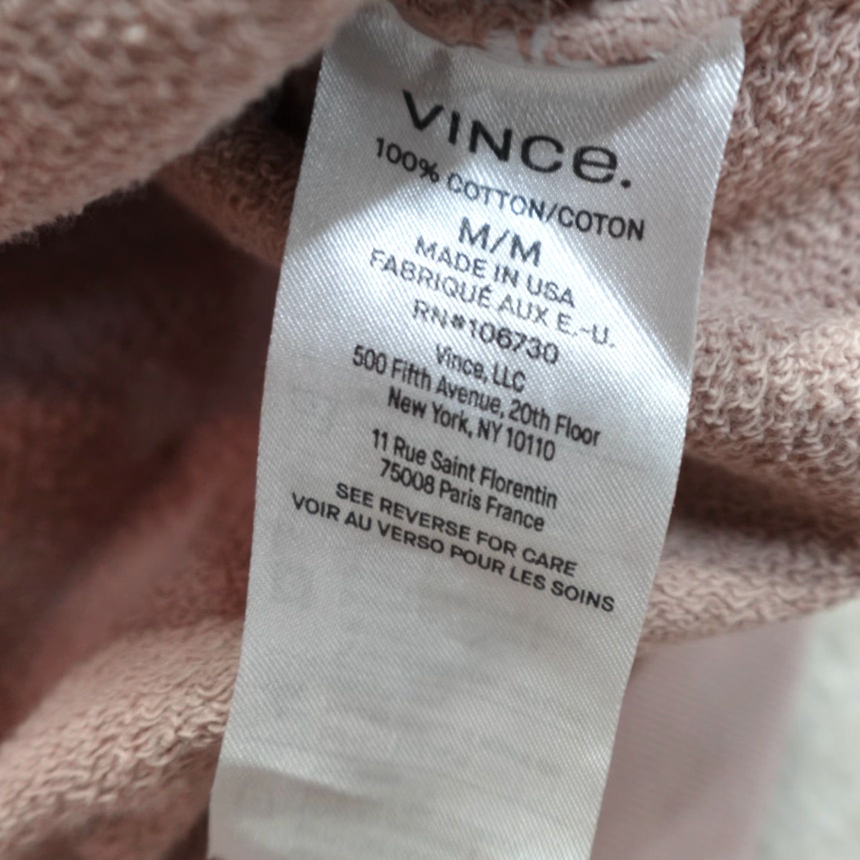 Vince Vince Sweatshirt Medium Pink Solid Raglan Made in USA Mens Size US M / EU 48-50 / 2 - 3 Thumbnail