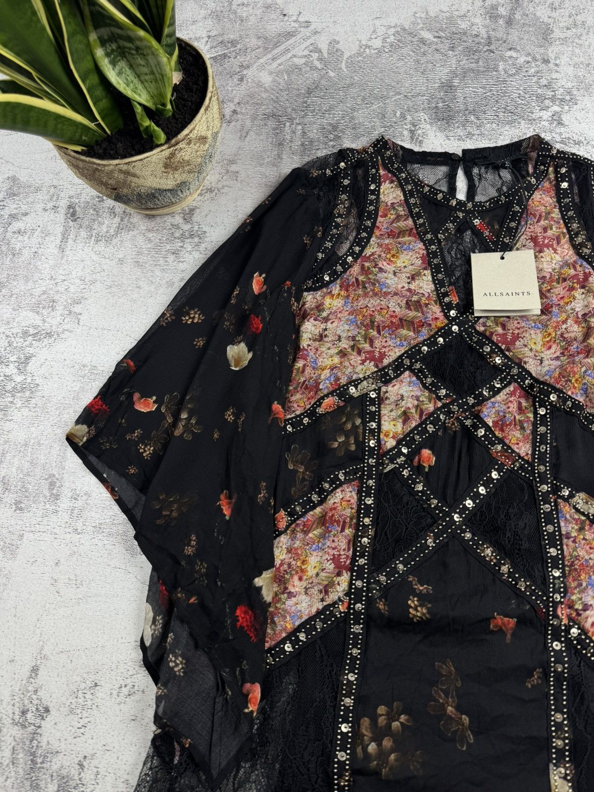 Allsaints AllSaints Lucia Kora Dress Viscose US 6 UK 10 NEW Floral Button Design Tunic Size M / US 6-8 / IT 42-44 - 5 Thumbnail