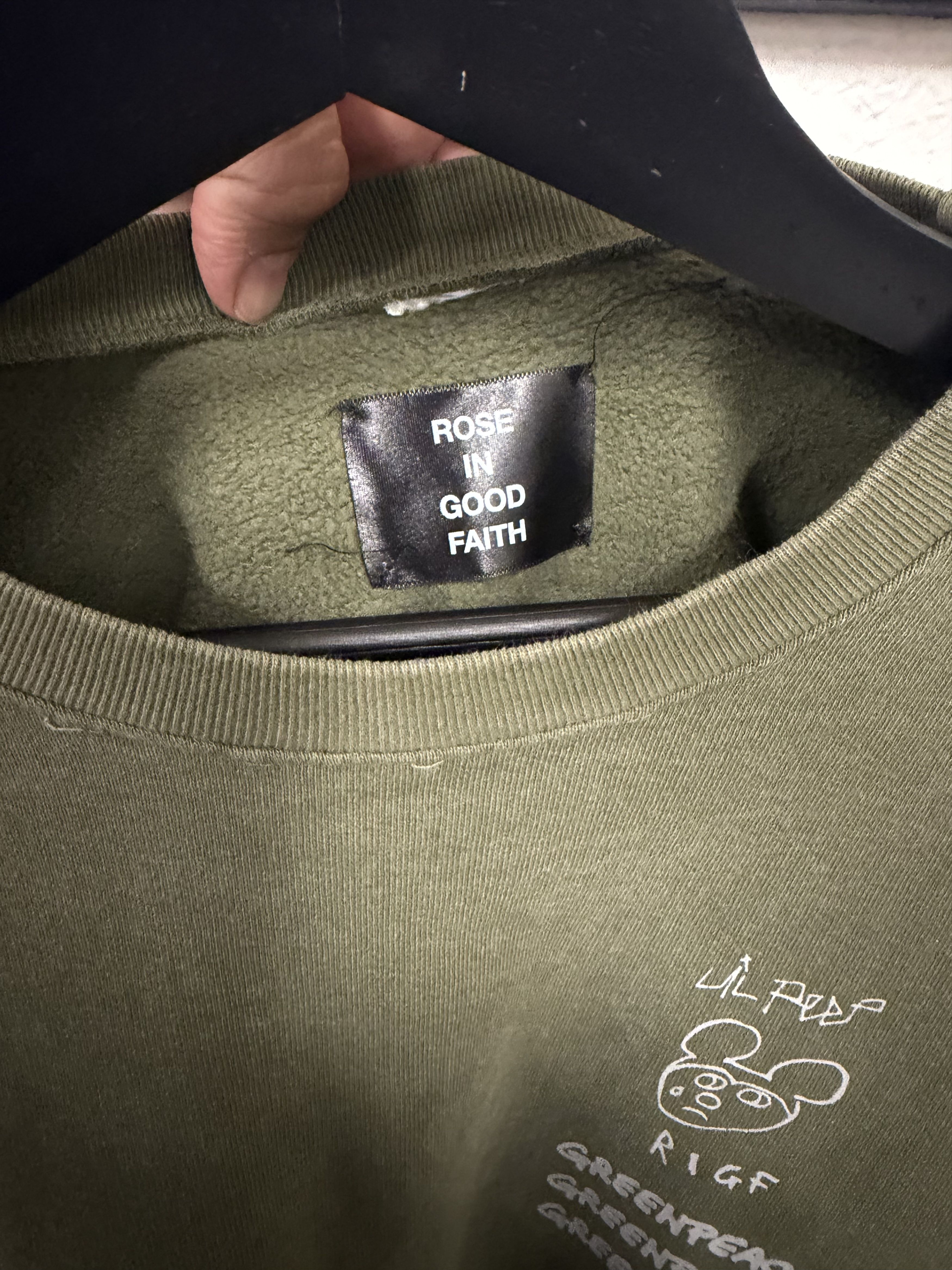 Lil Peep × ROSE IN GOOD FAITH Lil Peep x Rose In Good Faith Greenpeace Sweatshirt Size US XL / EU 56 / 4 - 3 Thumbnail