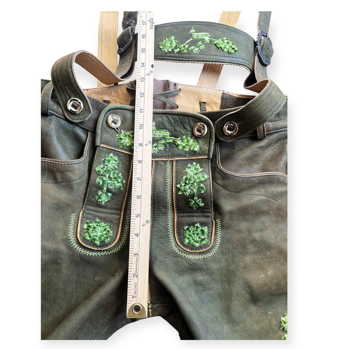 Vintage Vintage German Lederhosen Embroidered Leather Shorts Size US 32 / EU 48 - 10 Thumbnail