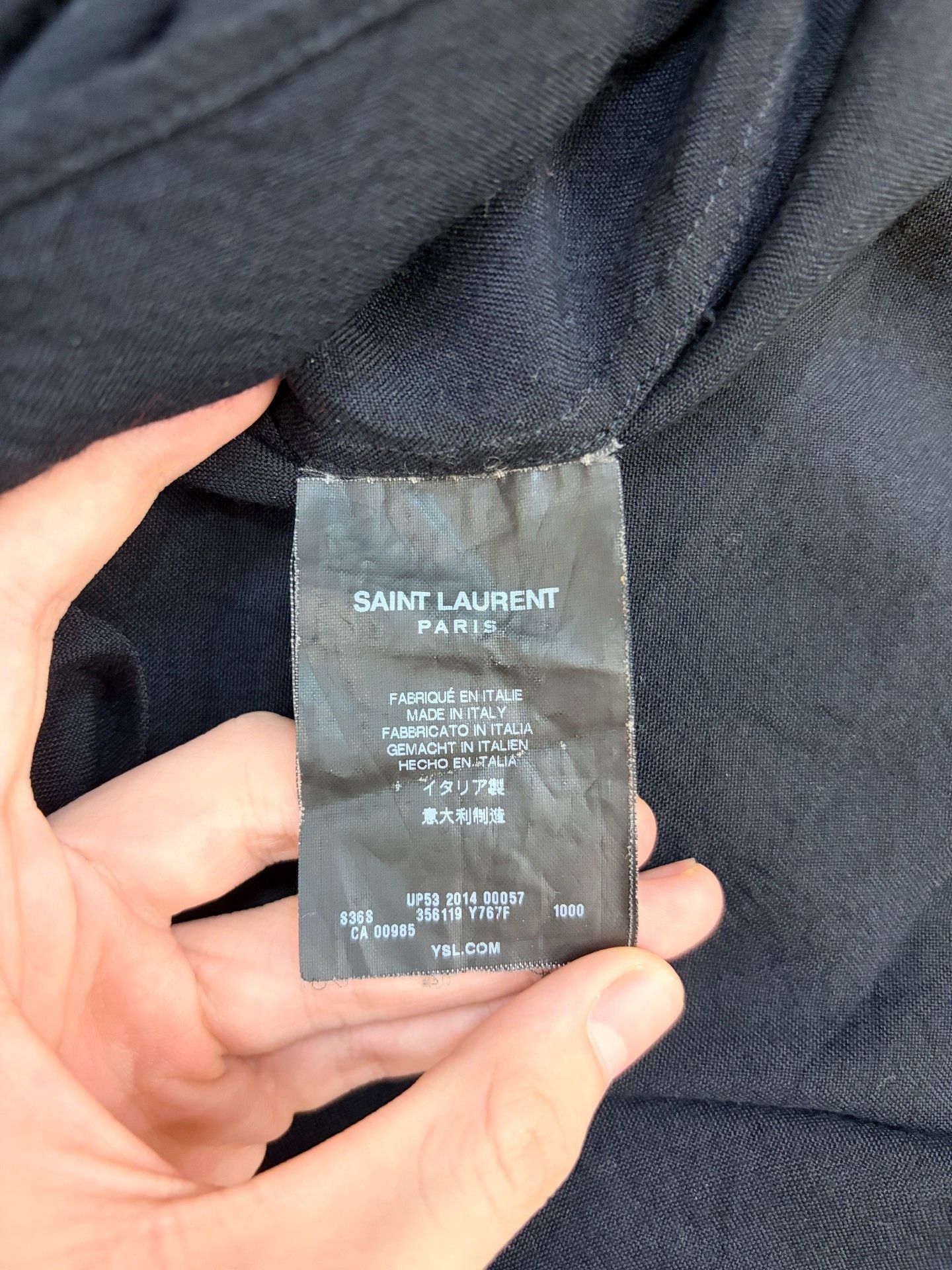 Saint Laurent Paris Saint Laurent SLP Fall/Winter 2014 Black Silk Shirt Size US S / EU 44-46 / 1 - 4 Thumbnail
