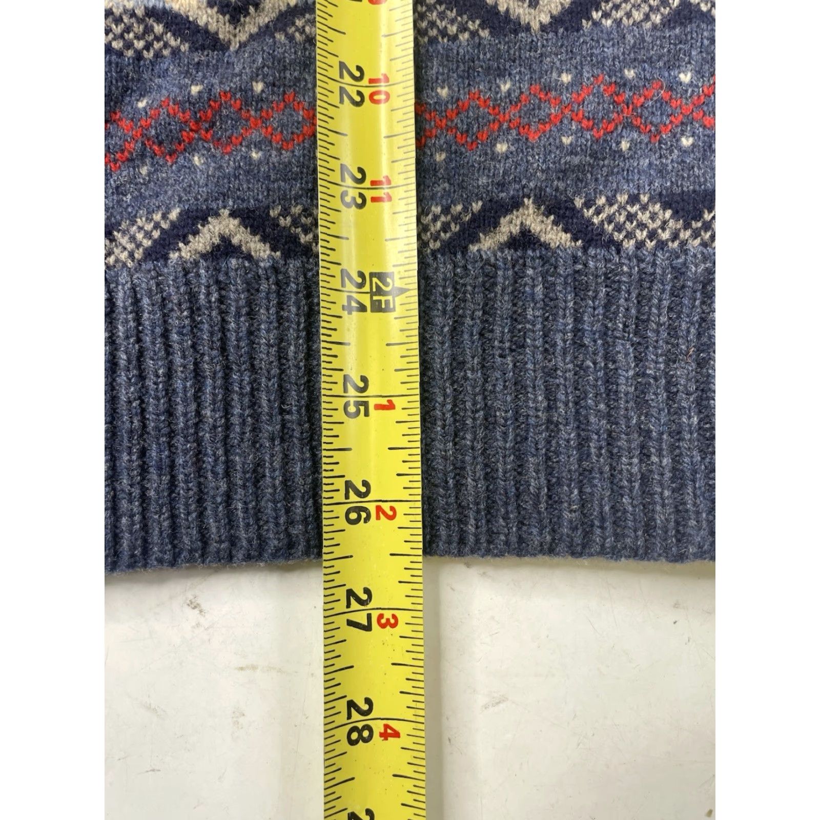 J.Crew VINTAGE J.CREW Sweater Crew Neck Long Sleeve Pullover Blue 100% Lambswool Classic L Mens Fair Isle Knit Nordic Fall Winter Skiing Size US L / EU 52-54 / 3 - 4 Thumbnail